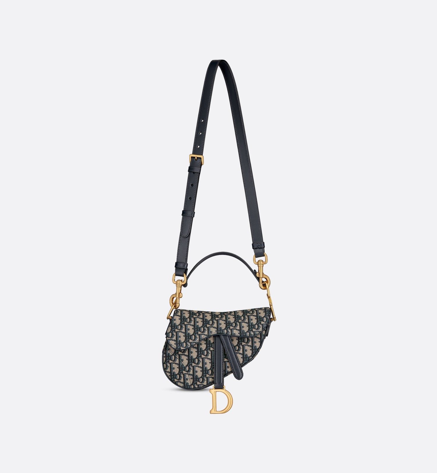 Mini Saddle Bag With Strap Blue Dior Oblique Jacquard