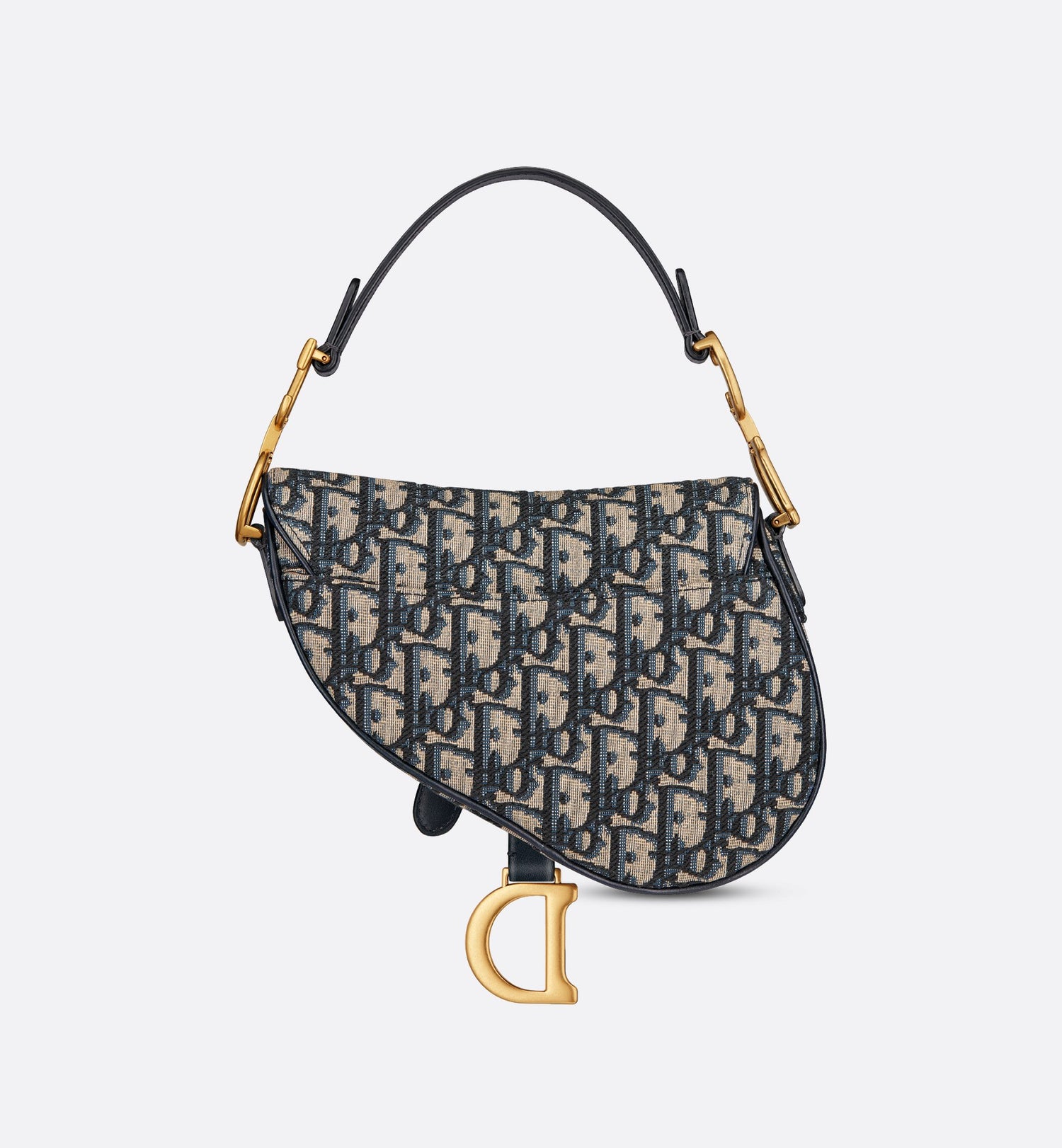 Mini Saddle Bag With Strap Blue Dior Oblique Jacquard