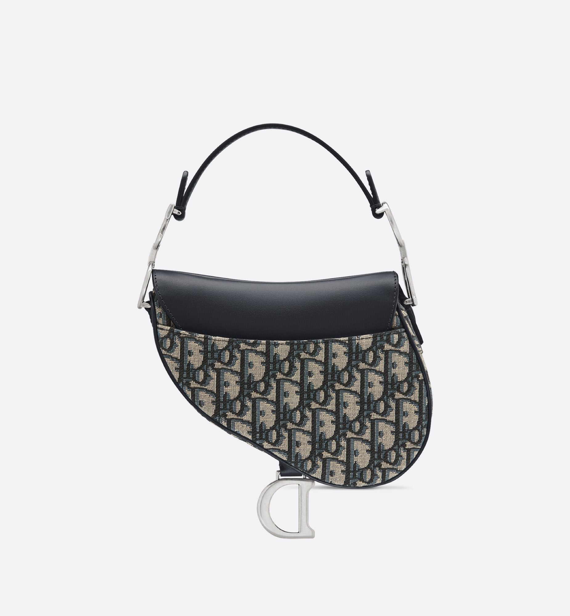 Mini Saddle Bag With Strap Blue Dior Oblique Jacquard And Smooth Calfskin