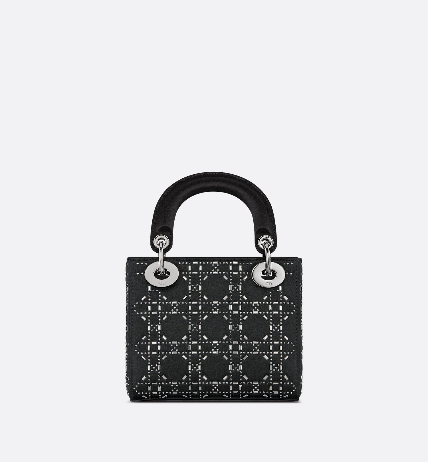 Mini Lady Dior Bag Black Strass Cannage Satin