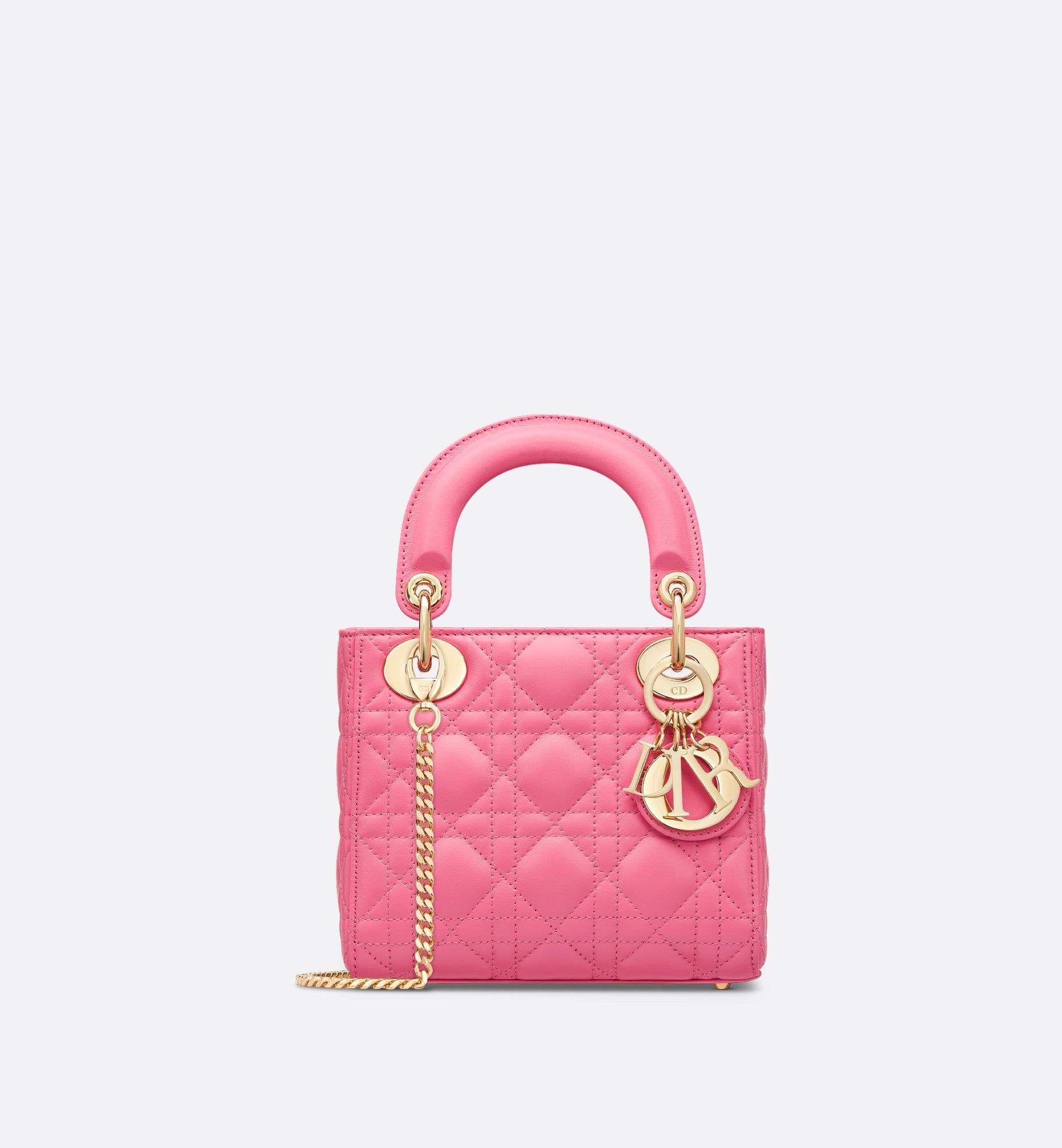 Mini Dioriviera Lady Dior Bag Candy Pink Cannage Lambskin