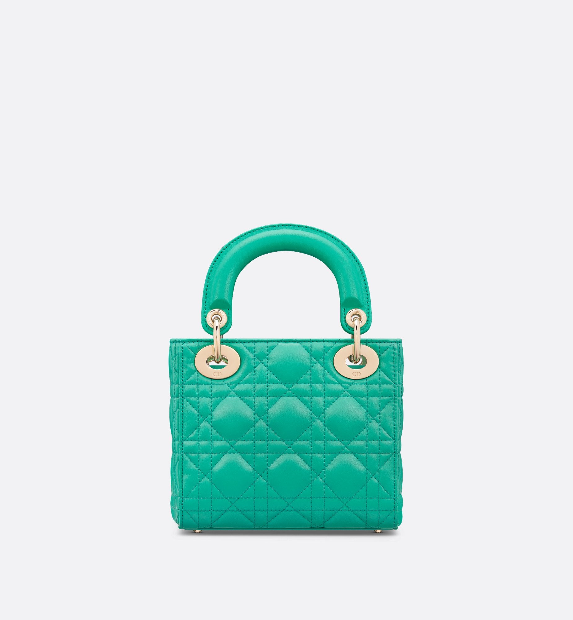 Mini Dioriviera Lady Dior Bag Aquamarina Cannage Lambskin Sands UAE