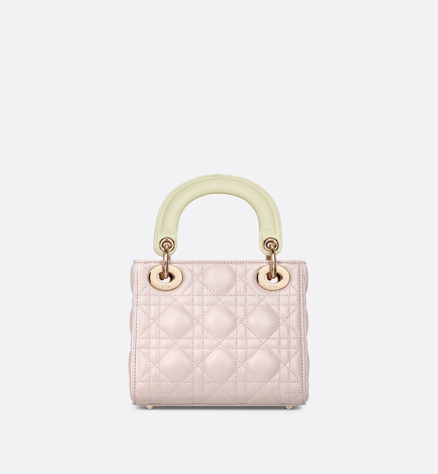 Mini Lady Dior Bag Two-Tone Rose Quartz And Pastel Yellow Cannage Lambskin