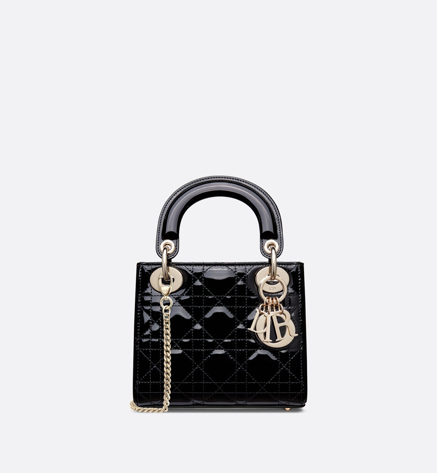 Mini Lady Dior Bag Black Patent Cannage Calfskin