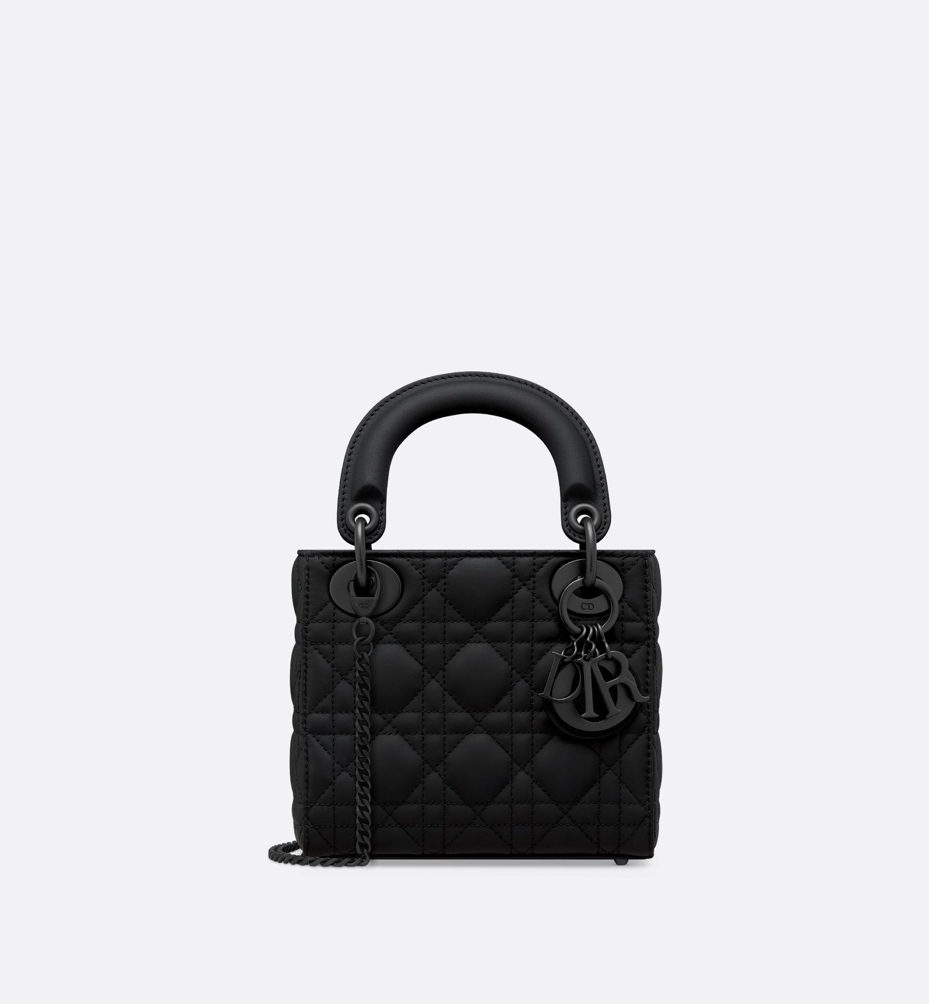 Mini Lady Dior Bag Black Ultramatte Cannage Calfskin Sands