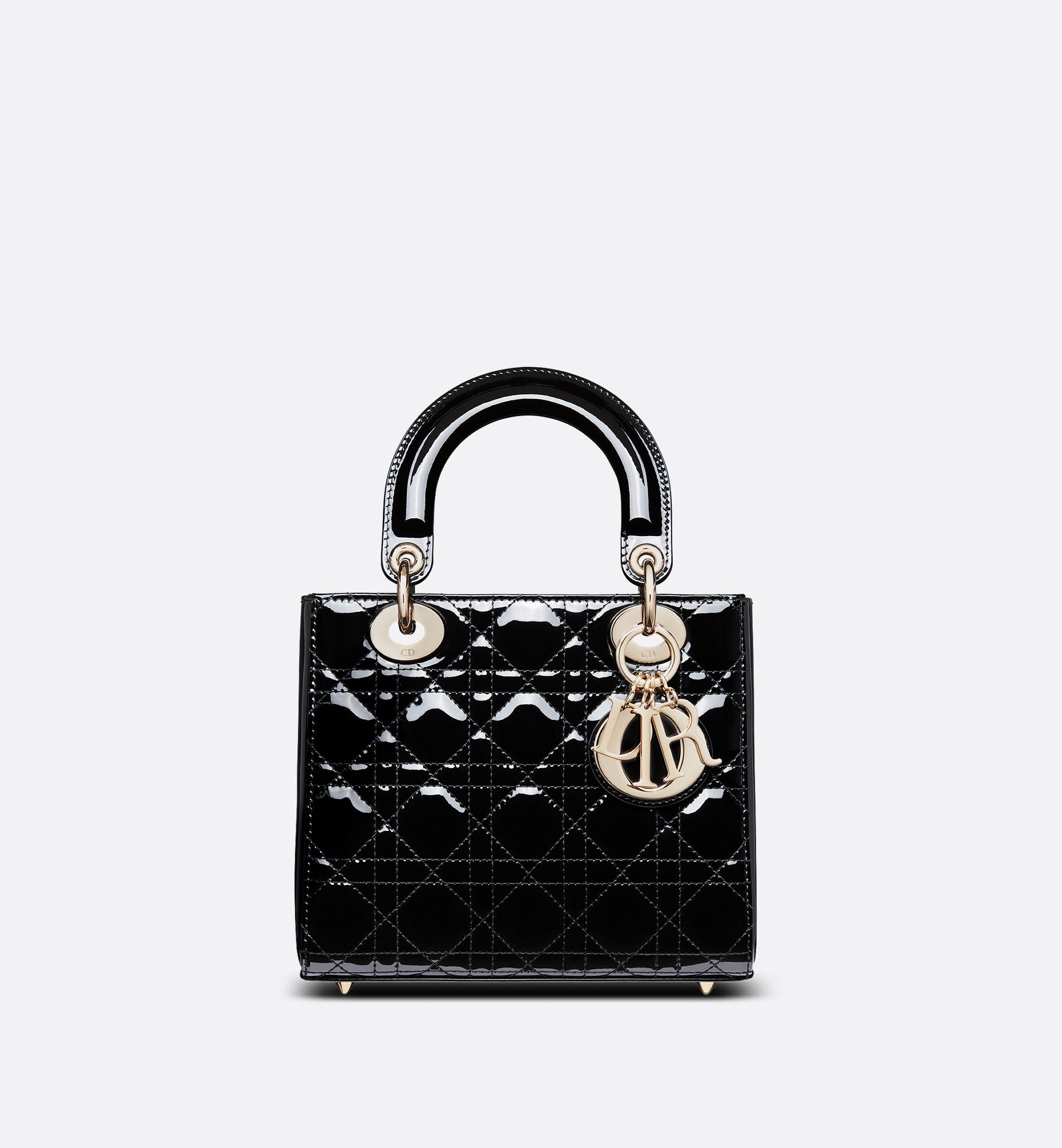 Small Lady Dior Bag Black Patent Cannage Calfskin