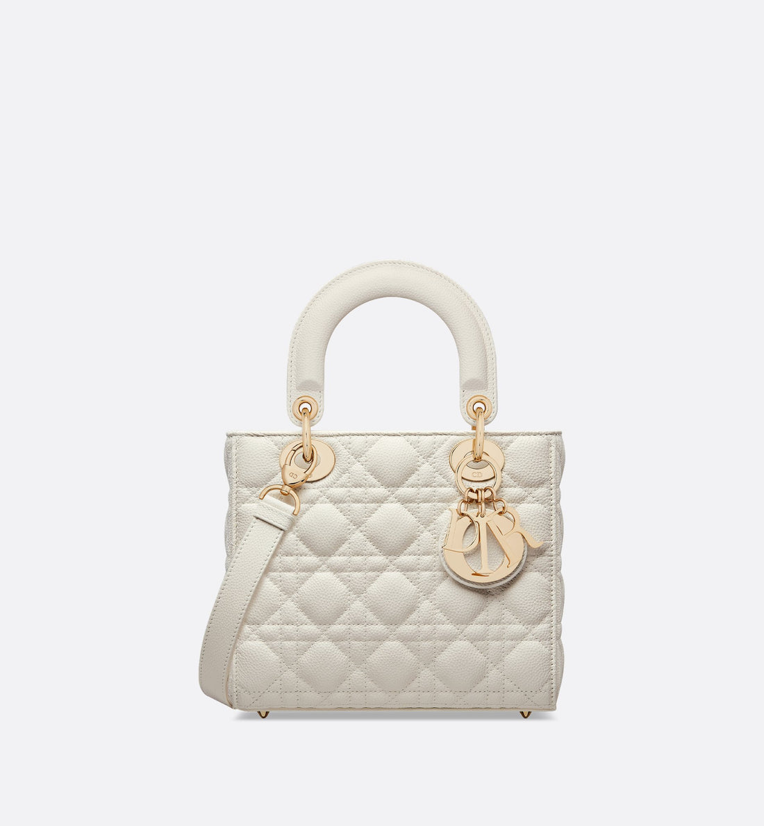 Small Lady Dior Bag Latte Grained Cannage Calfskin