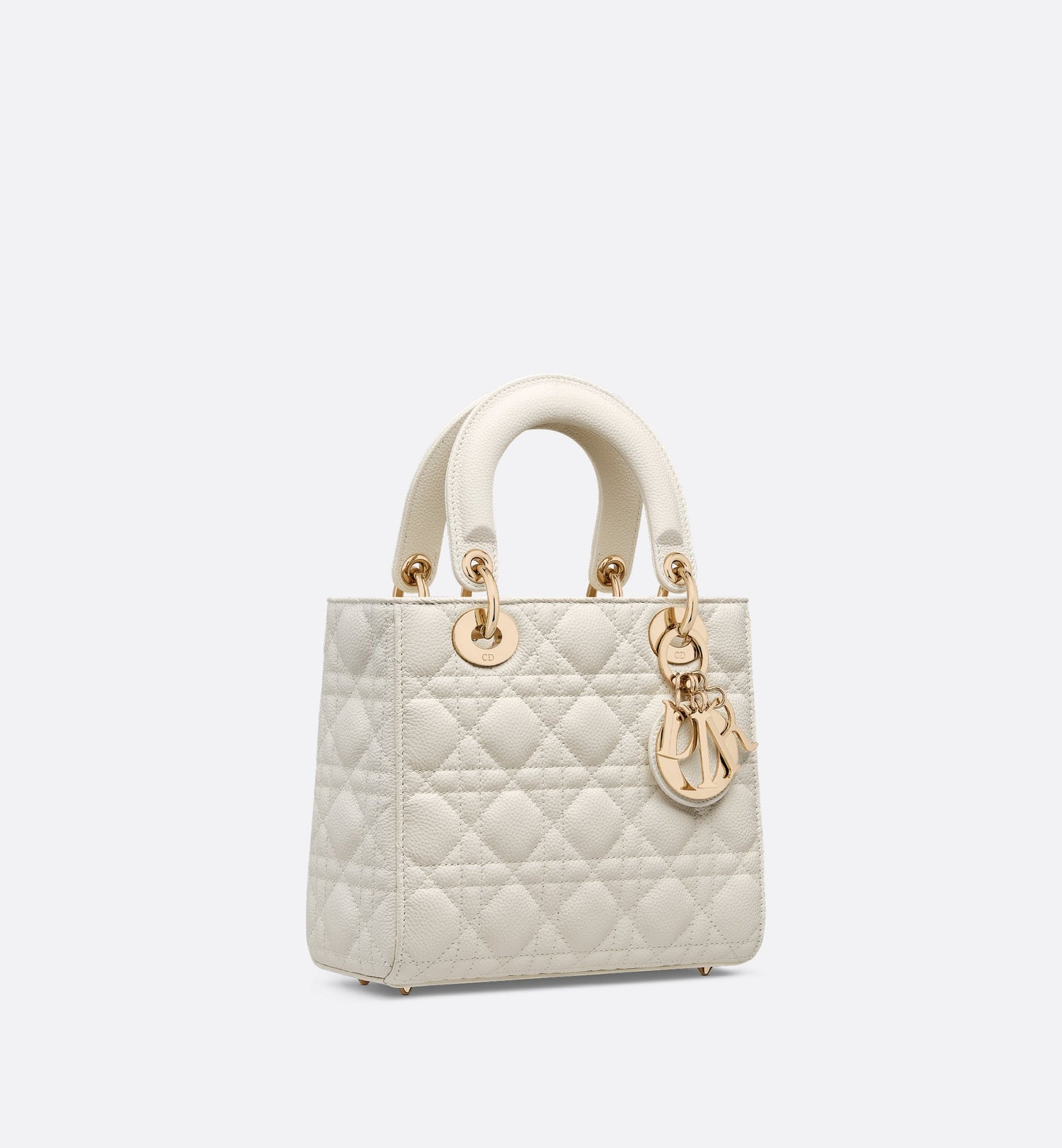 Small Lady Dior Bag Latte Grained Cannage Calfskin