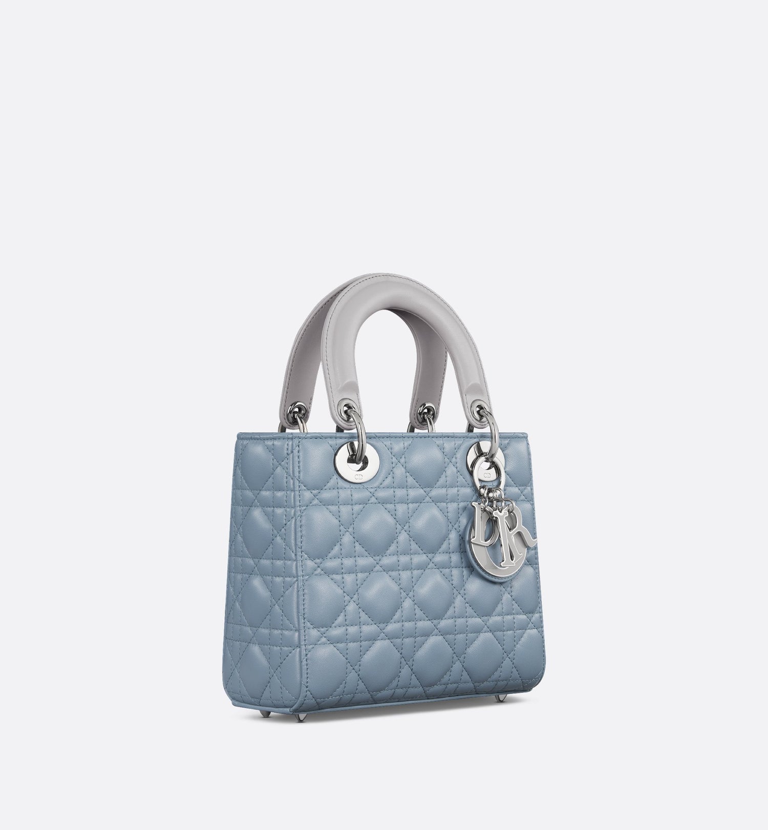 Small Lady Dior Bag Two Tone Slate Blue And Gray Cannage Lambskin