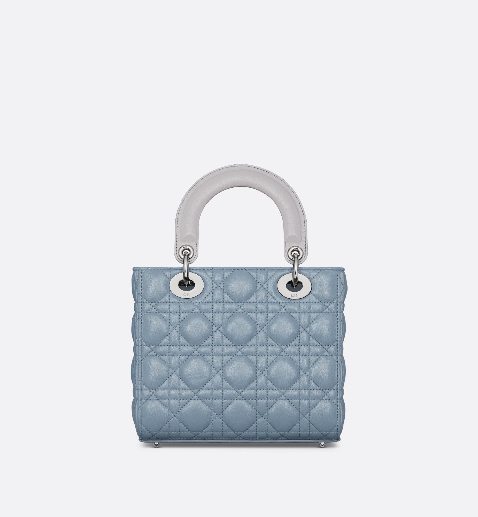 Small Lady Dior Bag Two Tone Slate Blue And Gray Cannage Lambskin Sands