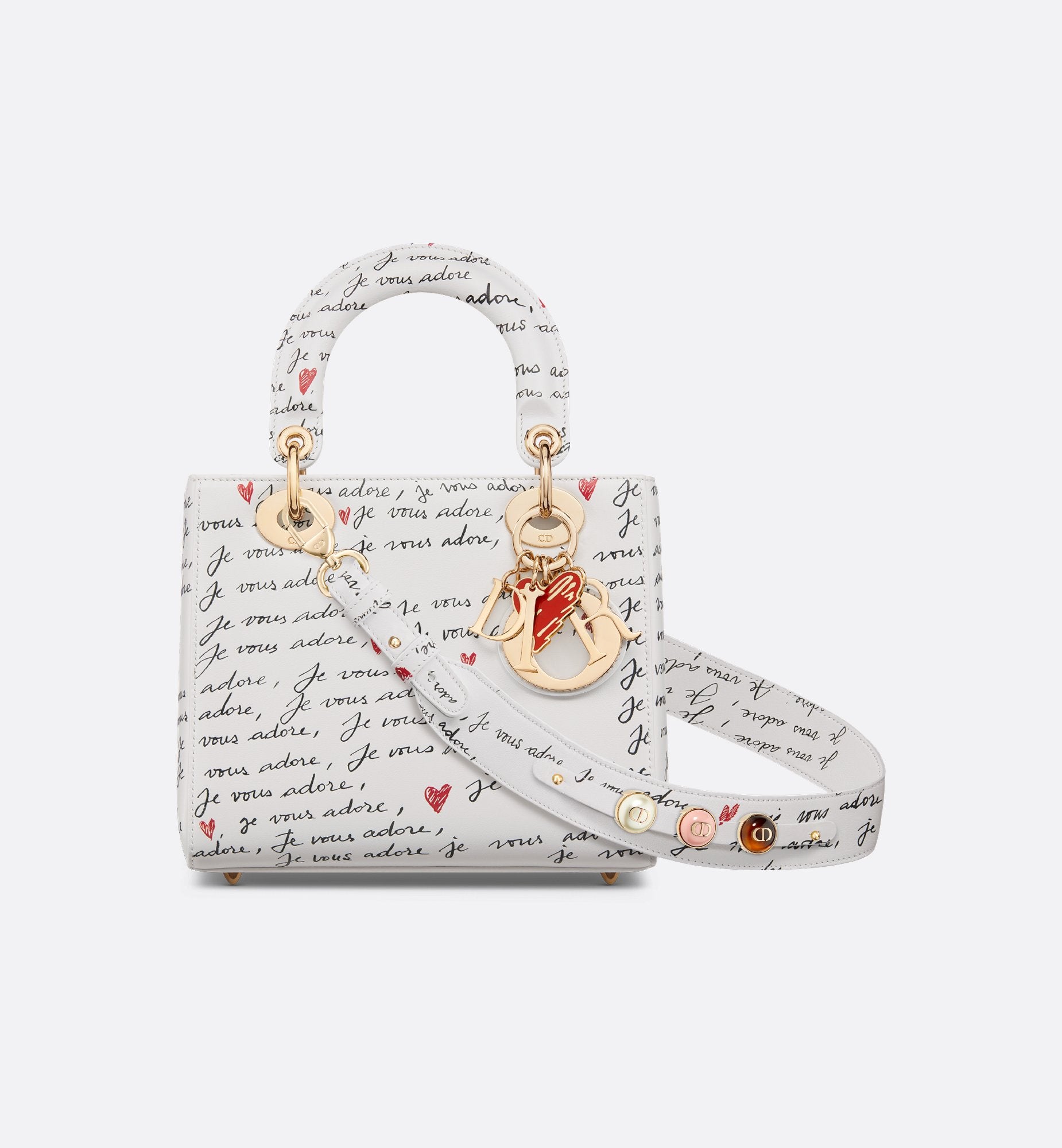 Dioramour Small Lady Dior My Abcdior Bag White Calfskin With Black And Sands