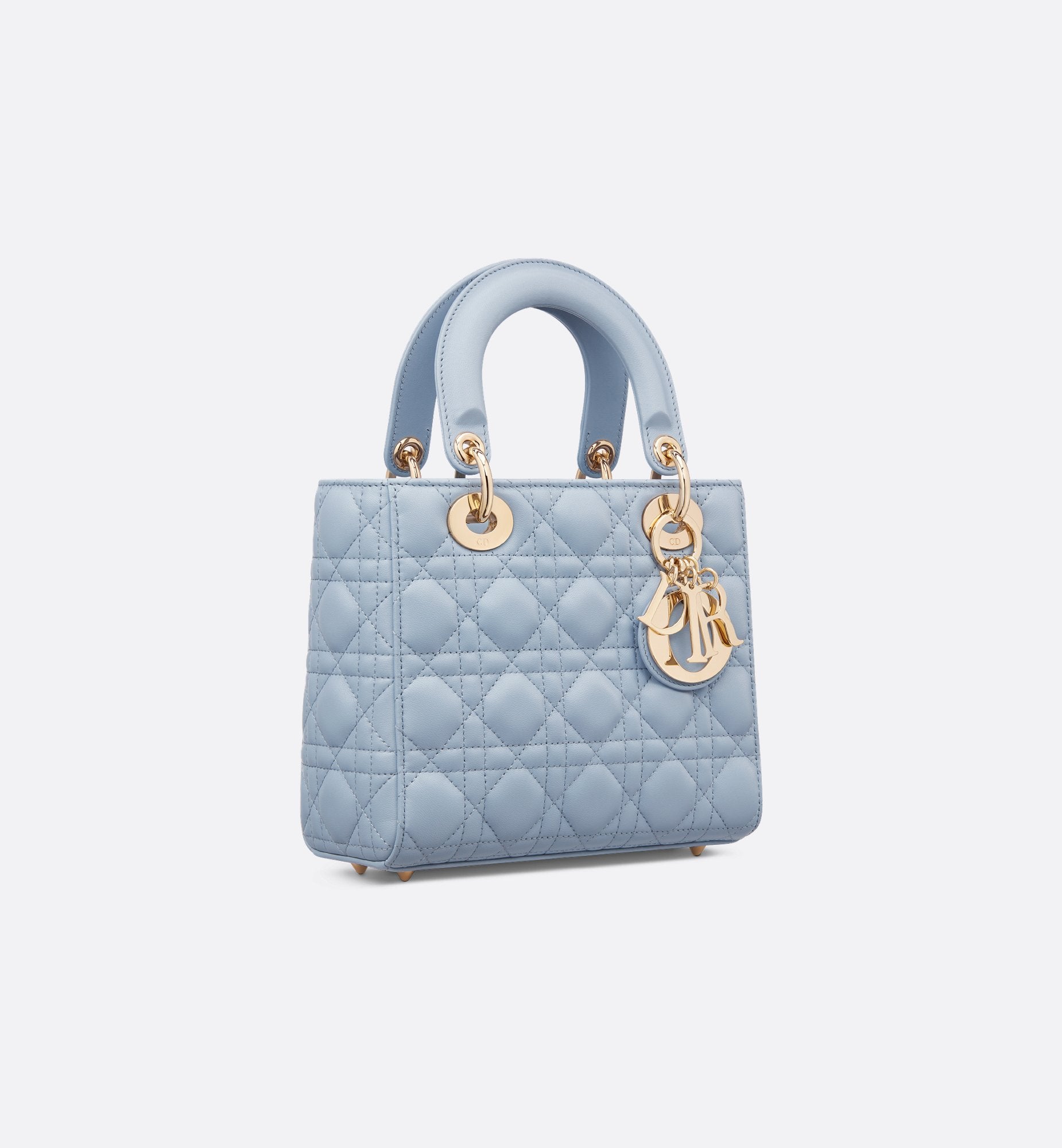 Small Lady Dior My Abcdior Bag Pale Blue Cannage Lambskin