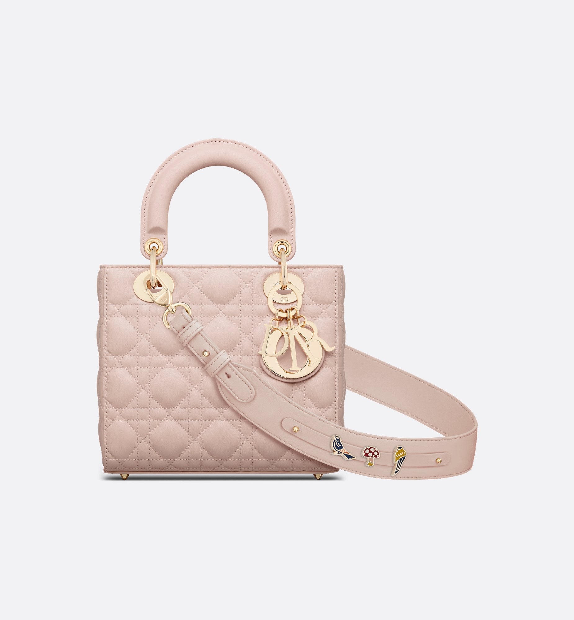 Small Lady Dior My Abcdior Bag Powder Pink Cannage Lambskin Sands UAE