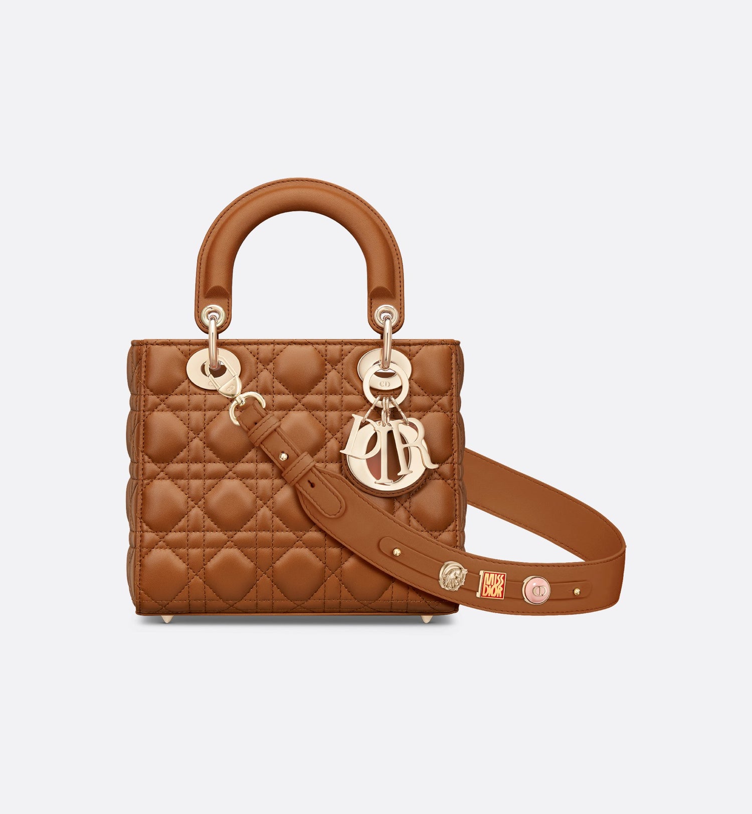 Small Lady Dior My Abcdior Bag Golden Saddle Cannage Lambskin