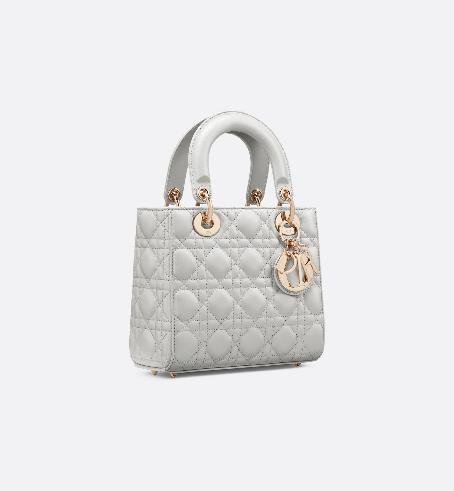 Small Lady Dior My Abcdior Bag Cloud Gray Cannage Lambskin