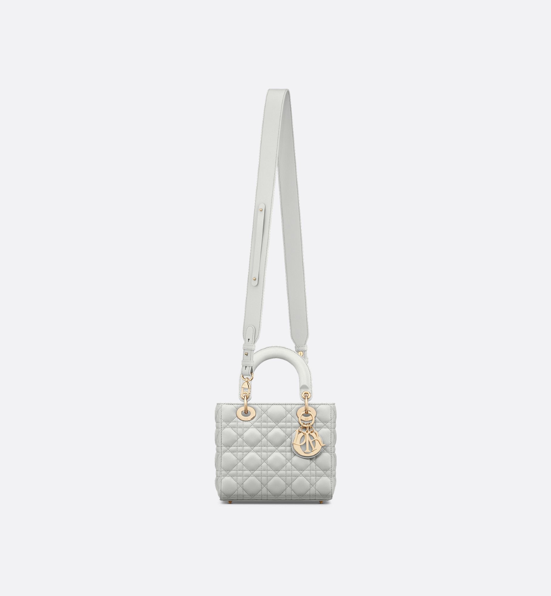 Small Lady Dior My Abcdior Bag Cloud Gray Cannage Lambskin