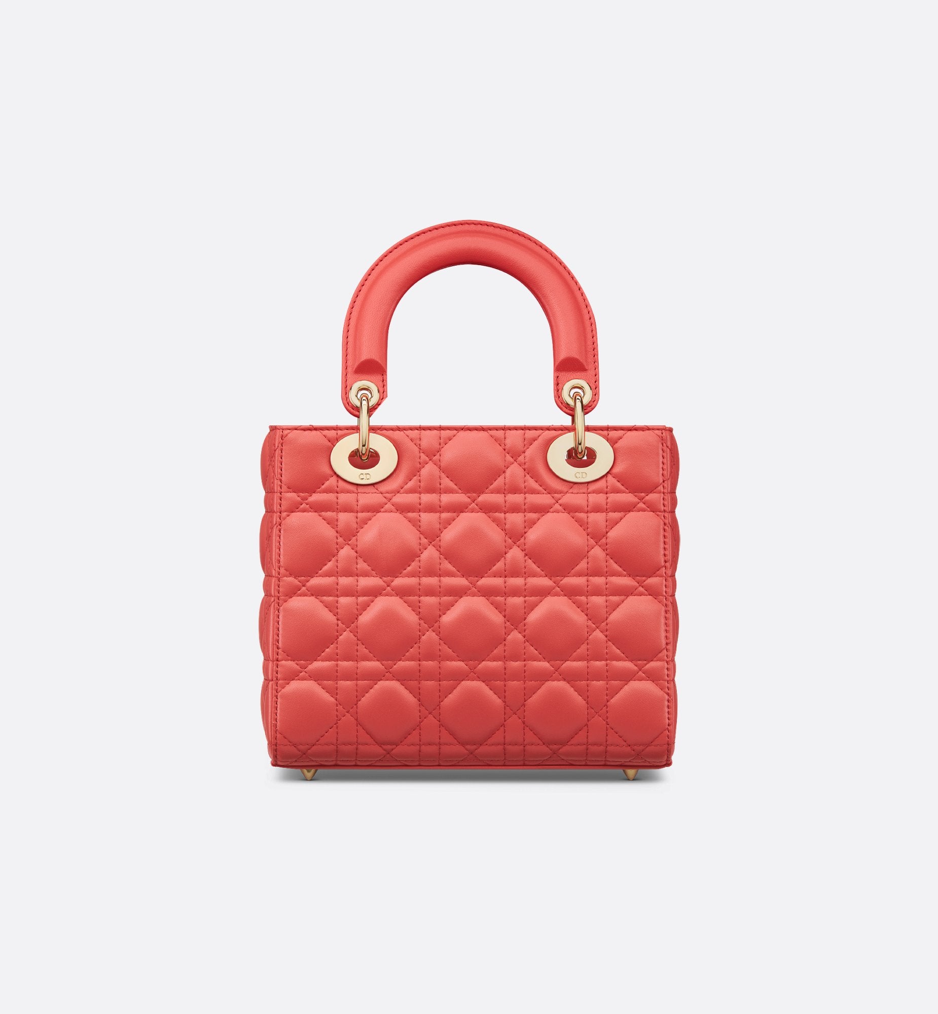 Small Dioriviera Lady Dior My Abcdior Bag Coral Cannage Lambskin Sands