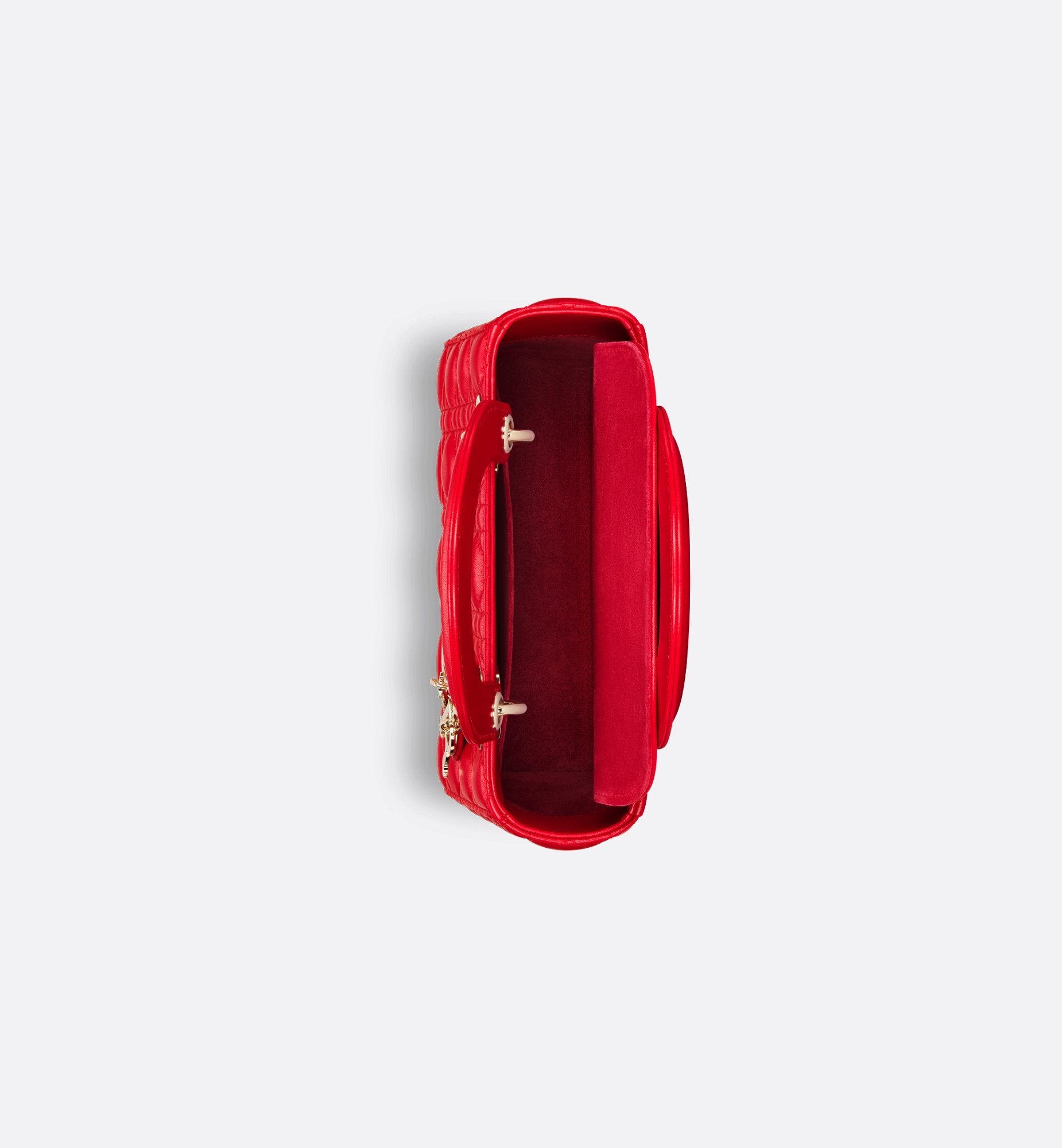 Small Lady Dior My Abcdior Bag Bright Red Cannage Lambskin