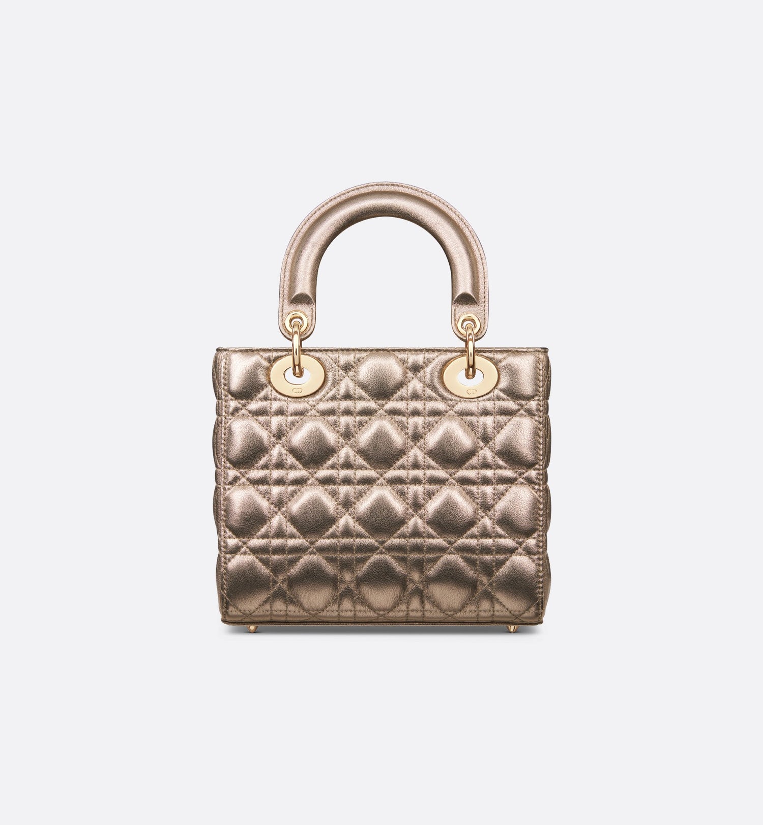 Small Lady Dior My Abcdior Bag Gold-Tone Cannage Metallic Calfskin