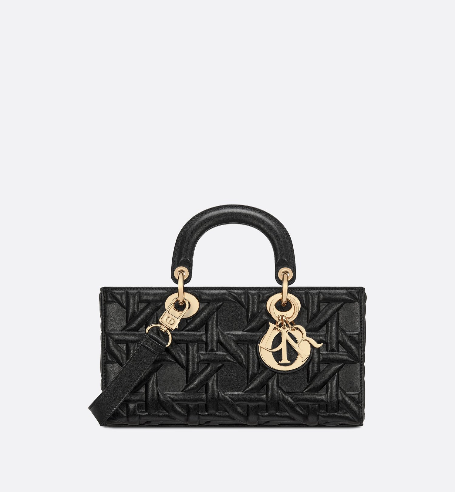 Medium Lady D-Joy Bag Black Graphic Cannage Calfskin