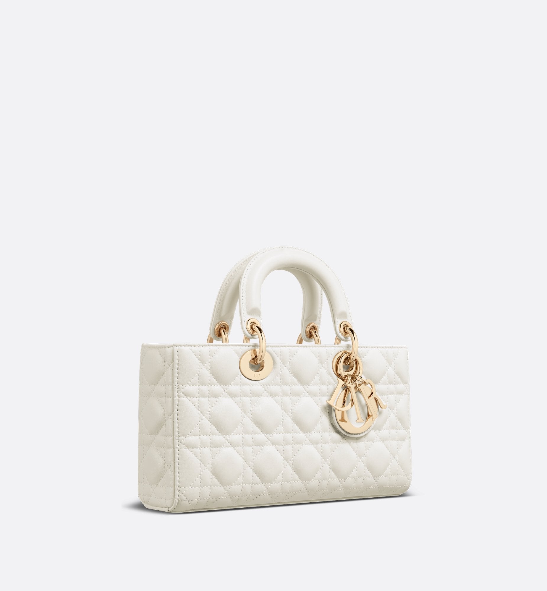 Medium Lady D-Joy Bag Latte Cannage Lambskin