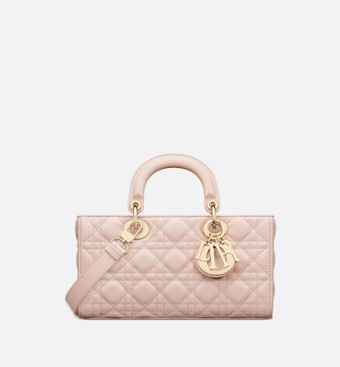 Medium Lady D-Joy Bag Powder Pink Cannage Lambskin