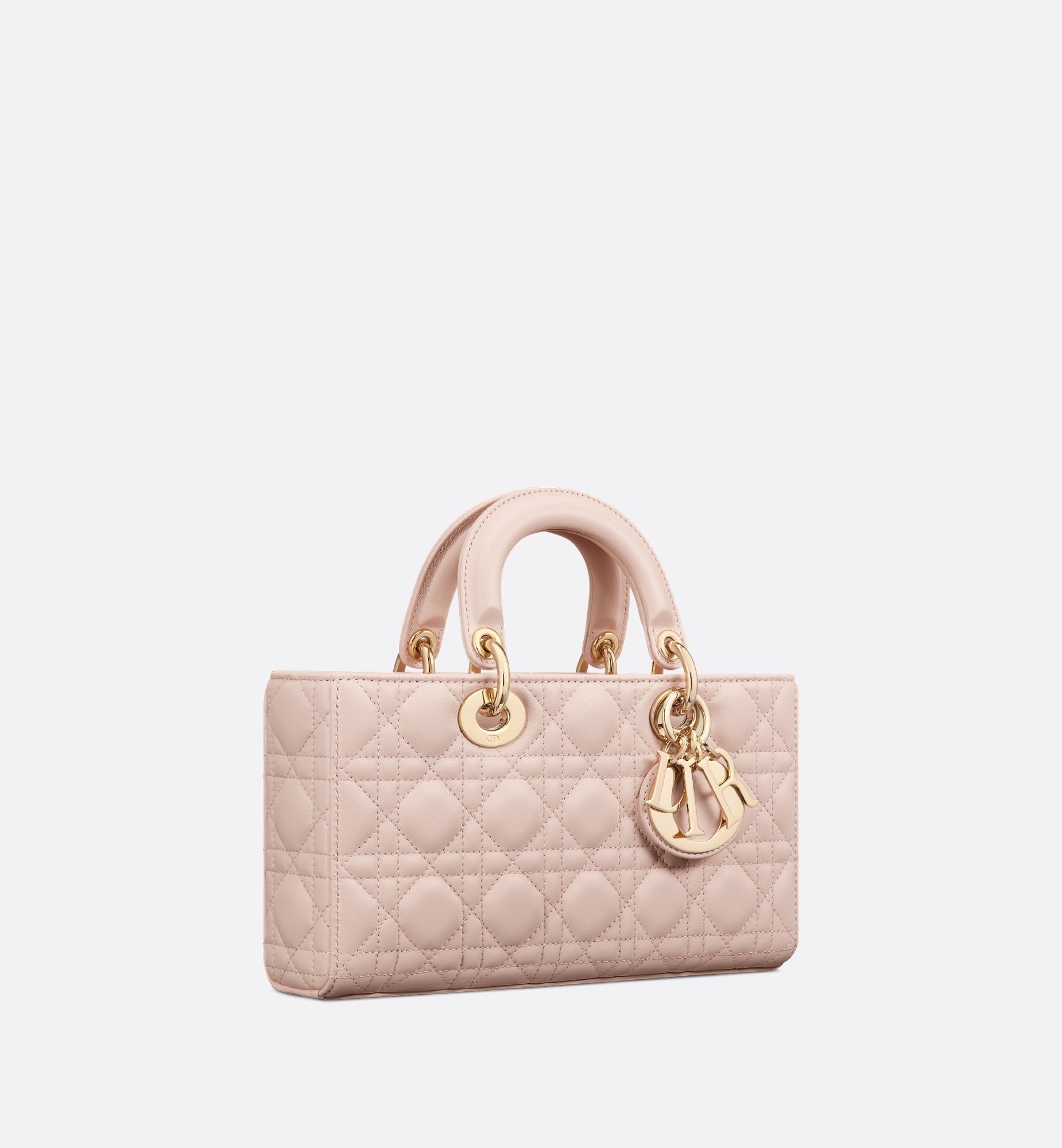 Medium Lady D-Joy Bag Powder Pink Cannage Lambskin