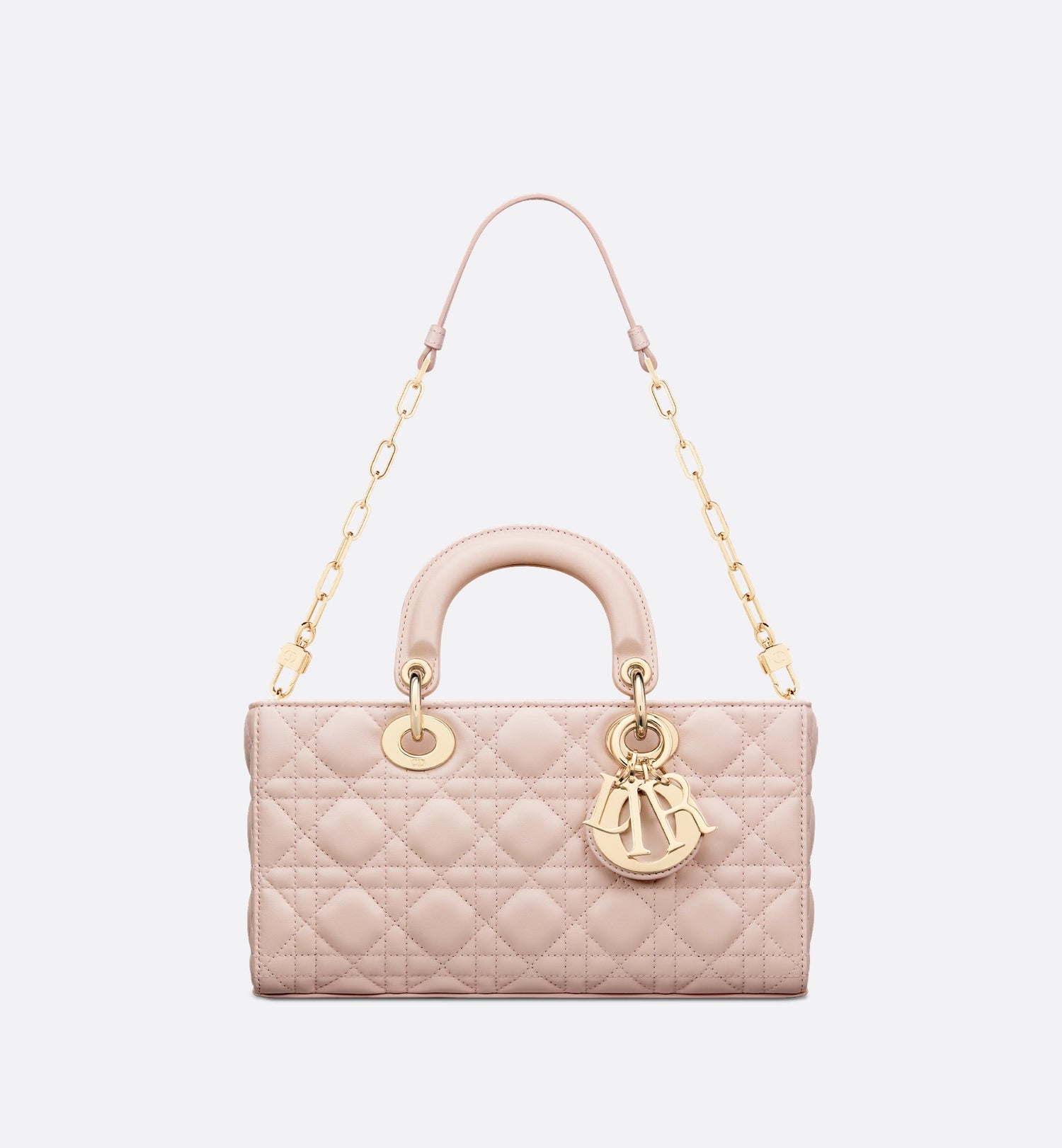 Medium Lady D-Joy Bag Powder Pink Cannage Lambskin