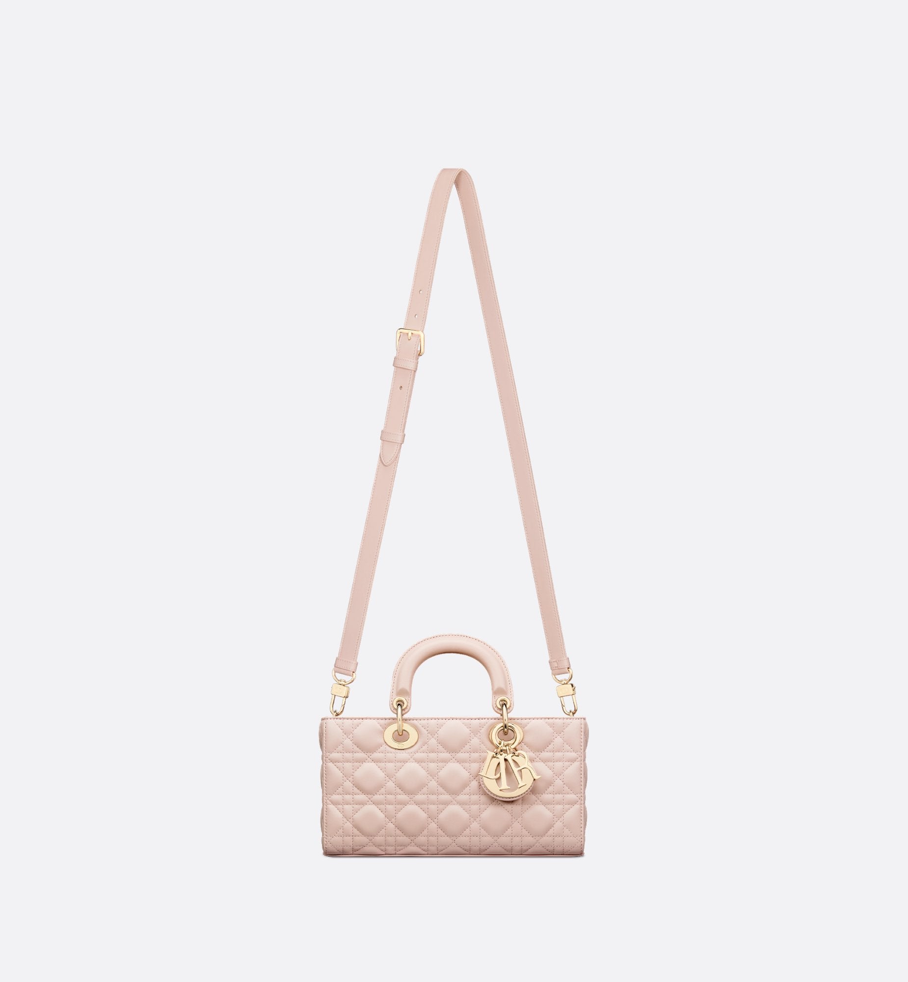 Medium Lady D-Joy Bag Powder Pink Cannage Lambskin