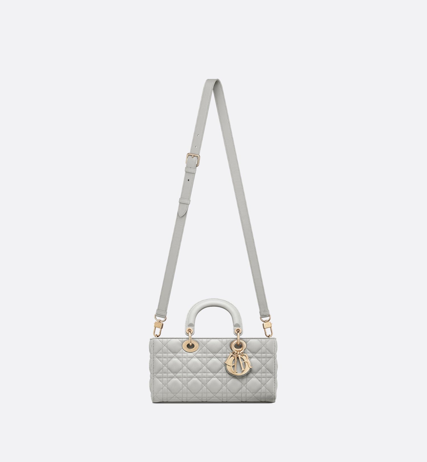 Medium Lady D-Joy Bag Cloud Gray Cannage Lambskin