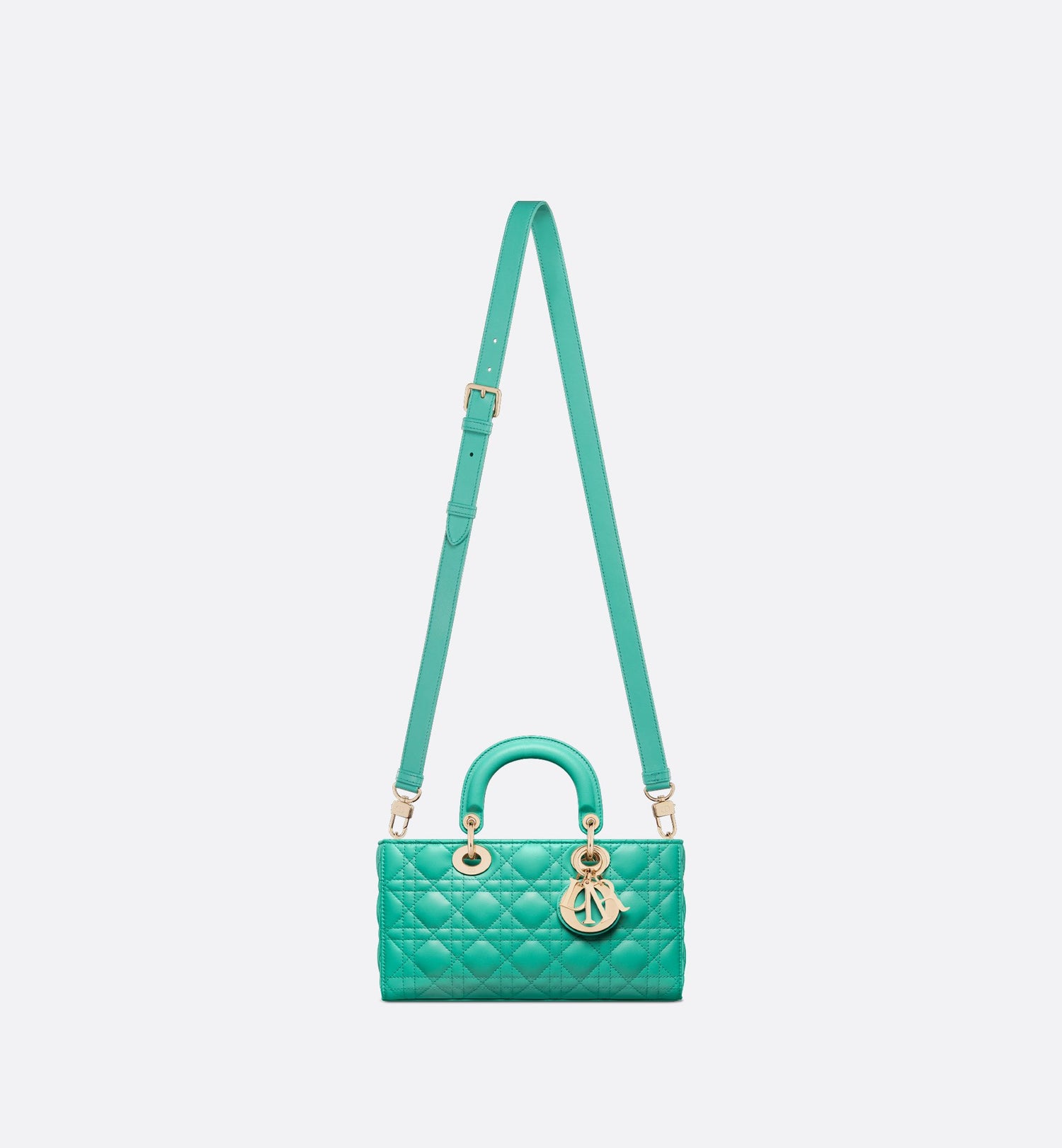 Medium Dioriviera Lady D-Joy Bag Aquamarina Cannage Lambskin