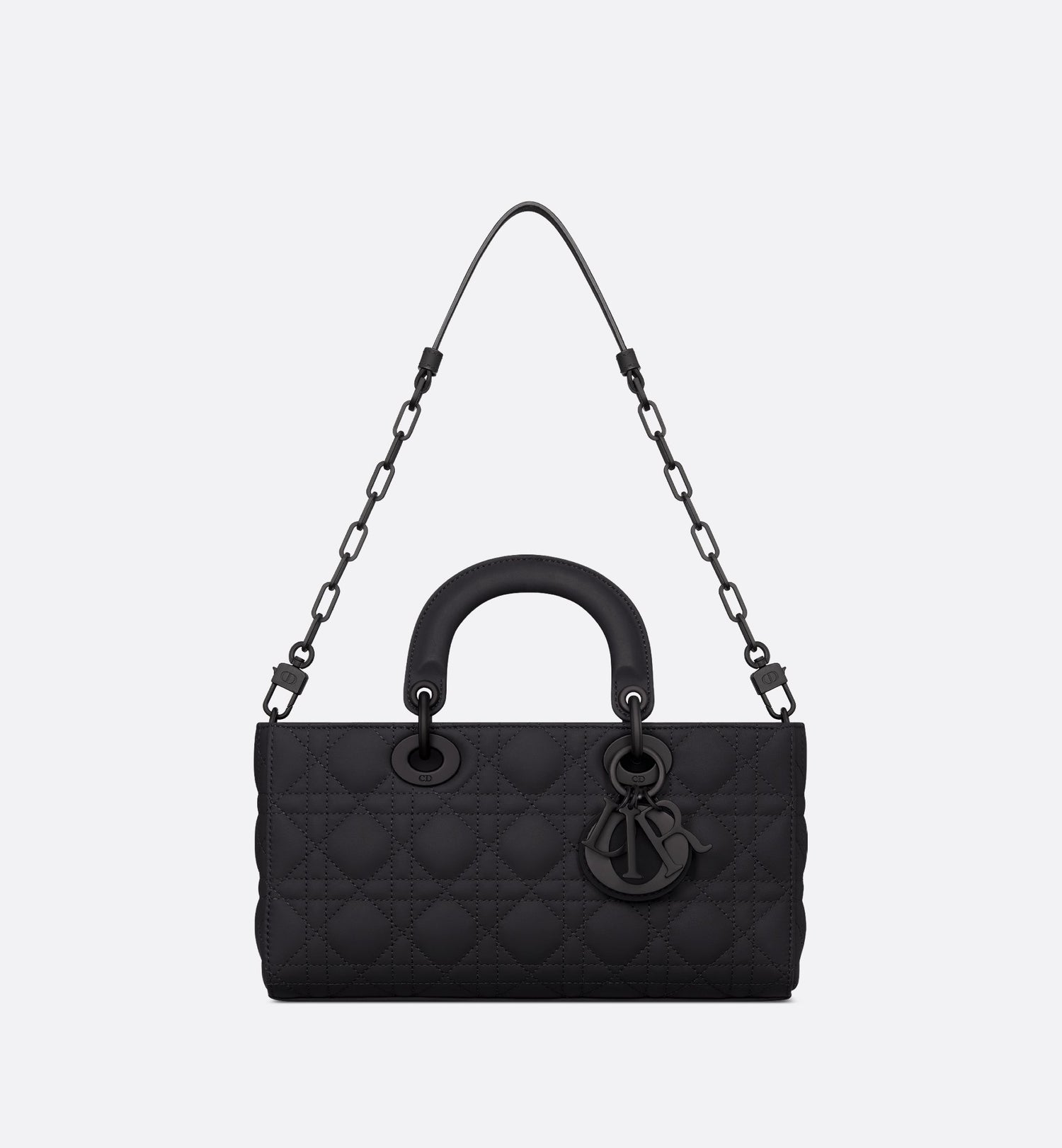 Medium Lady D-Joy Bag Ultramatte Black Cannage Calfskin