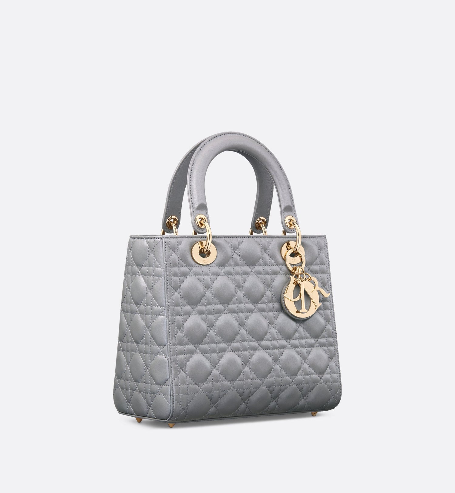 Medium Lady Dior Bag Opaline Gray Pearlescent Cannage Lambskin