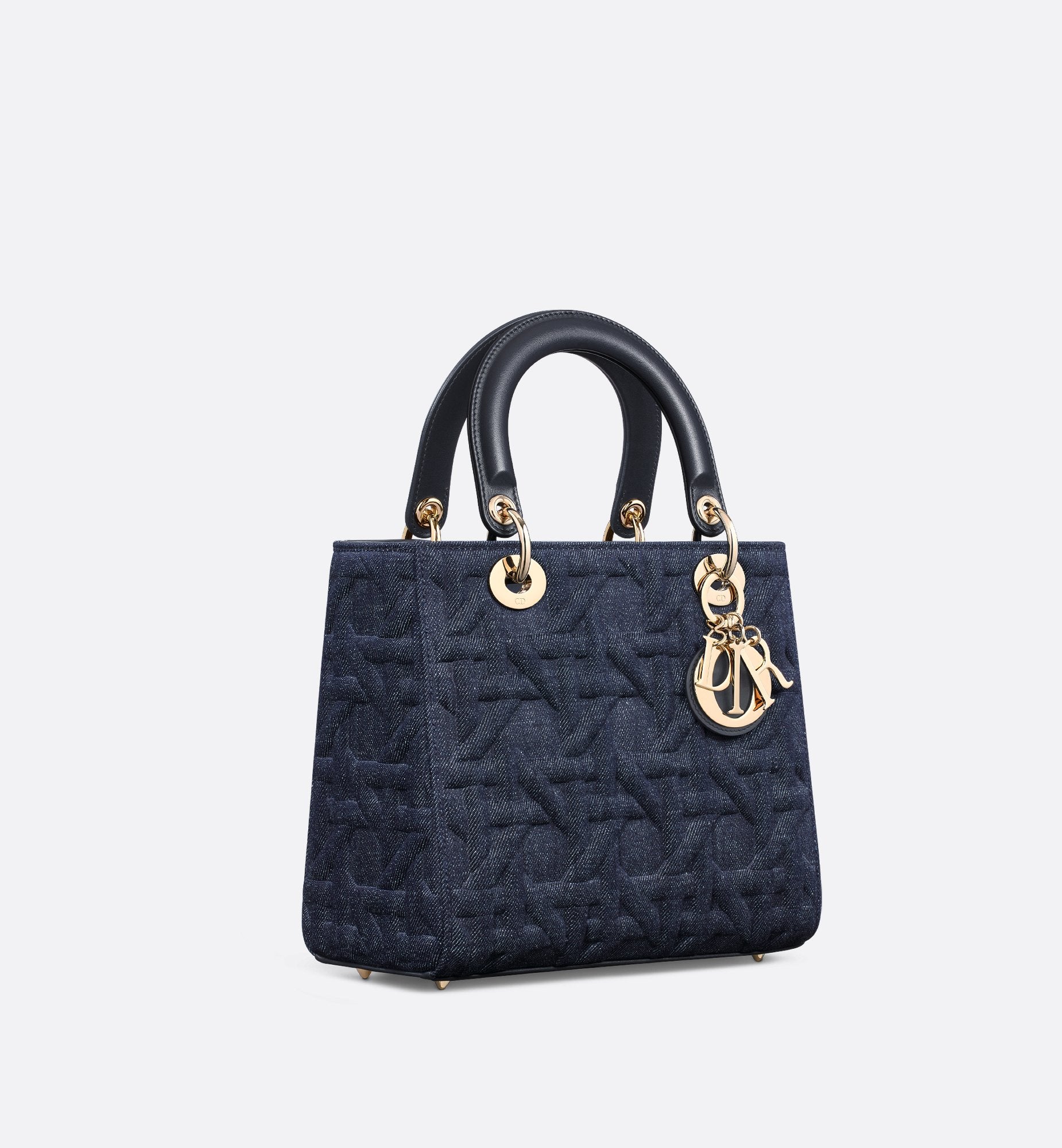 Medium Lady Dior Bag Blue Graphic Cannage Denim