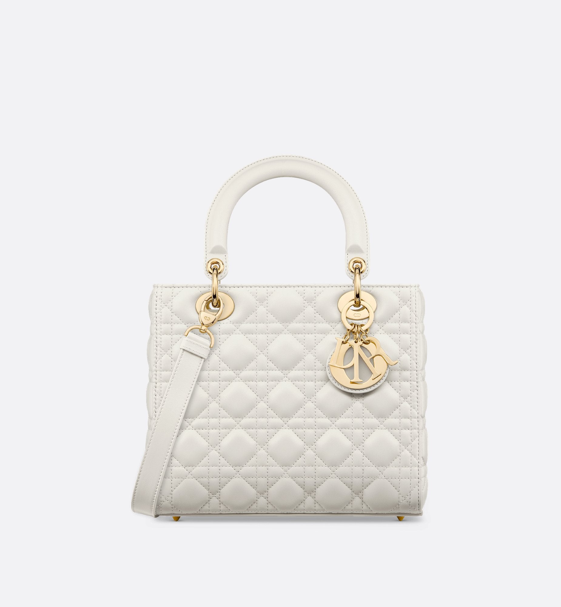 Medium Lady Dior Bag Latte Cannage Lambskin