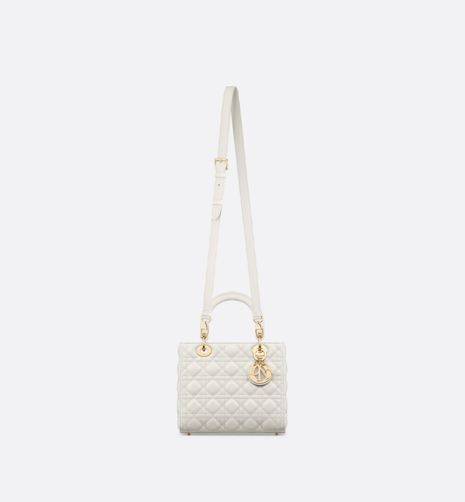 Medium Lady Dior Bag Latte Cannage Lambskin