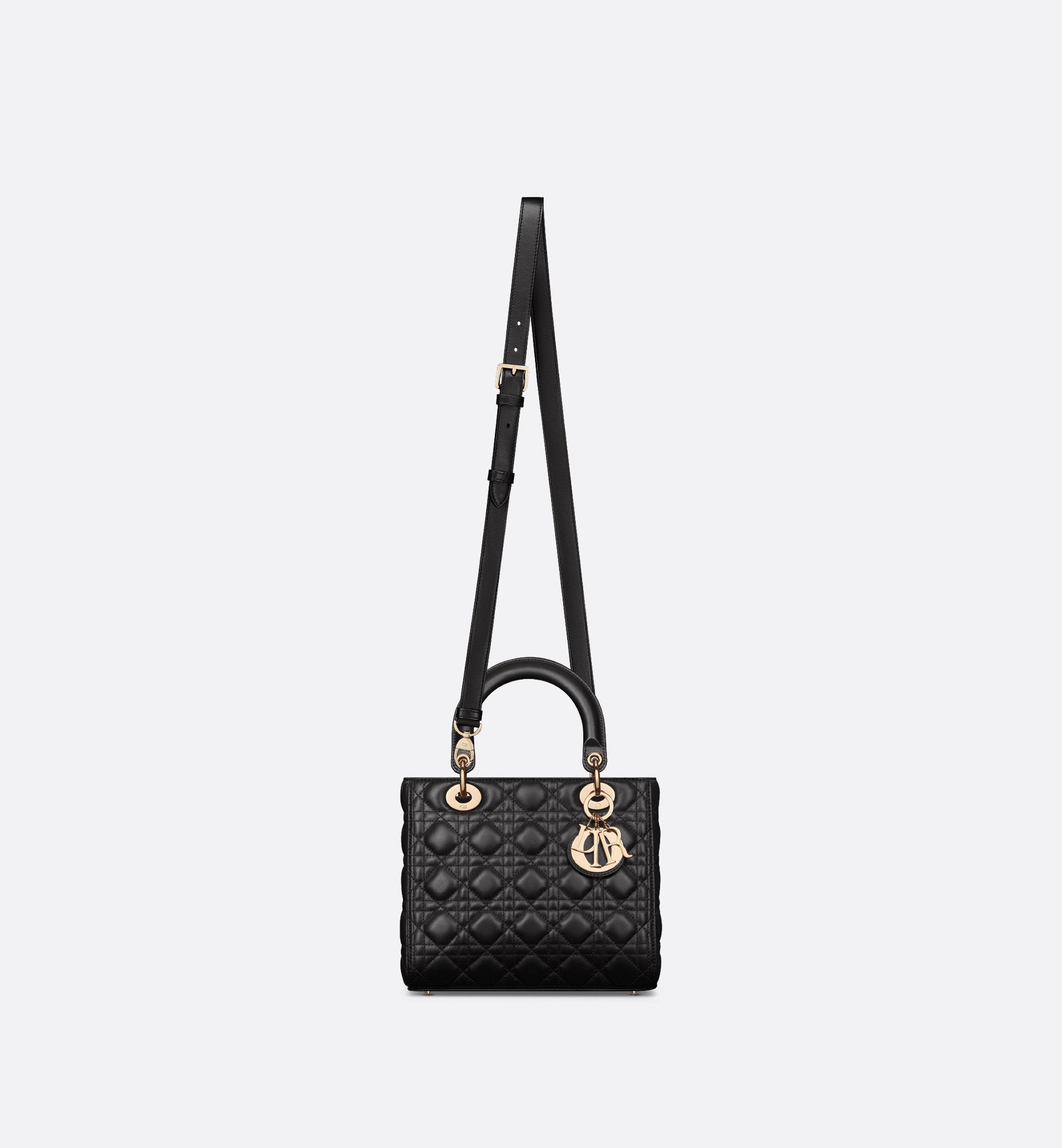 Medium Lady Dior Bag Black Cannage Lambskin