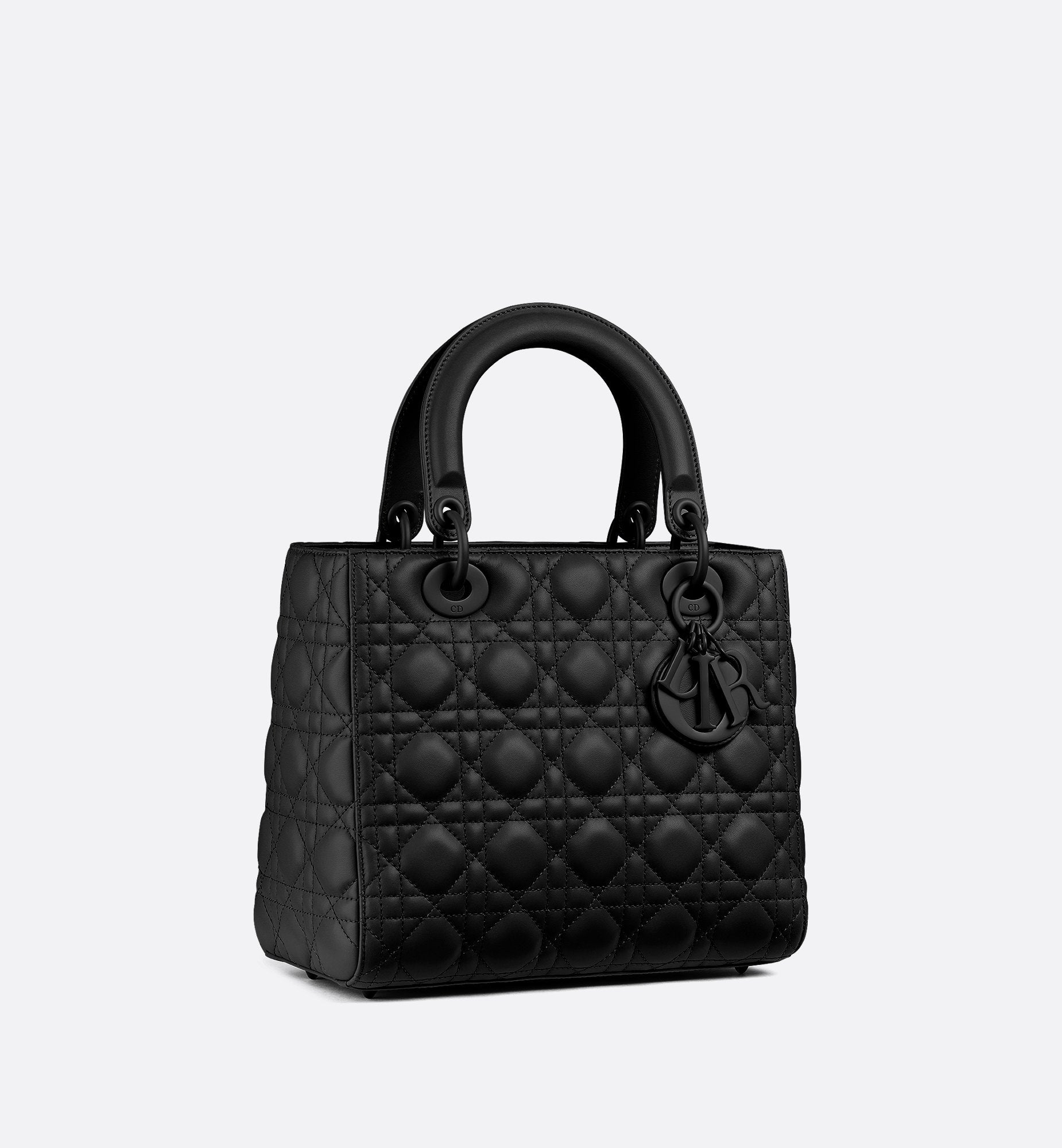 Medium Lady Dior Bag Black Ultramatte Cannage Calfskin