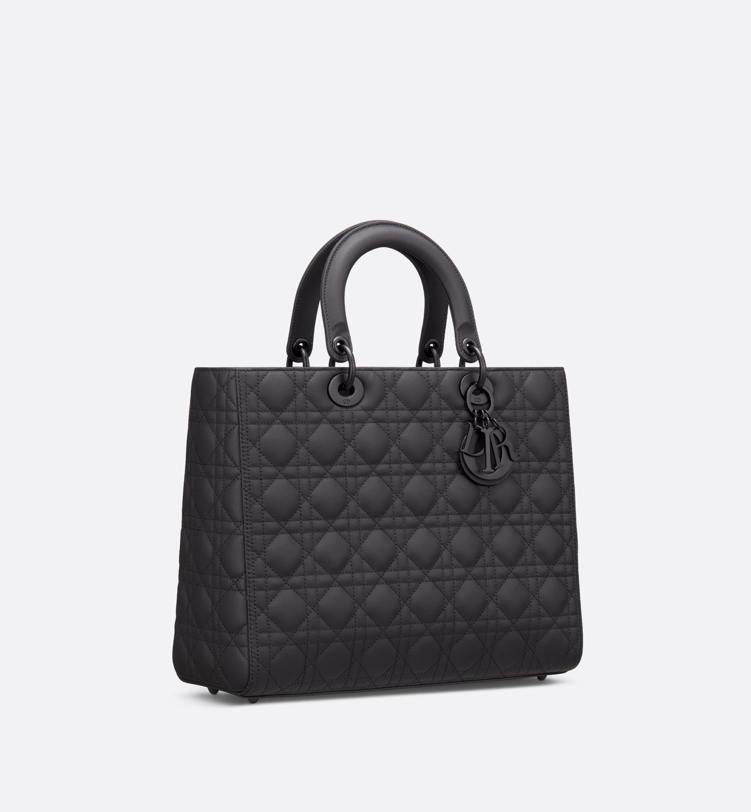 Large Lady Dior Bag Black Ultramatte Cannage Calfskin