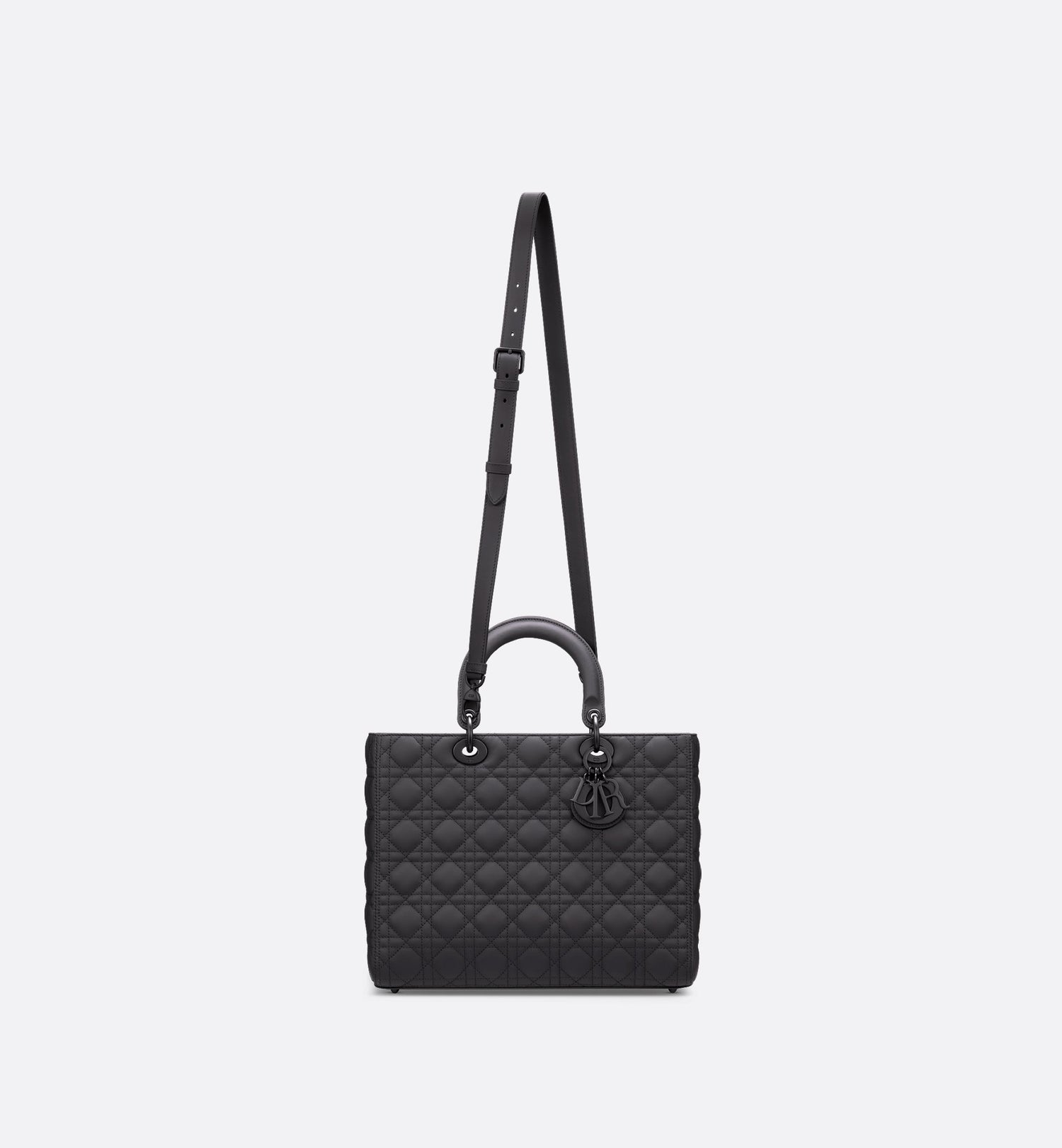 Large Lady Dior Bag Black Ultramatte Cannage Calfskin