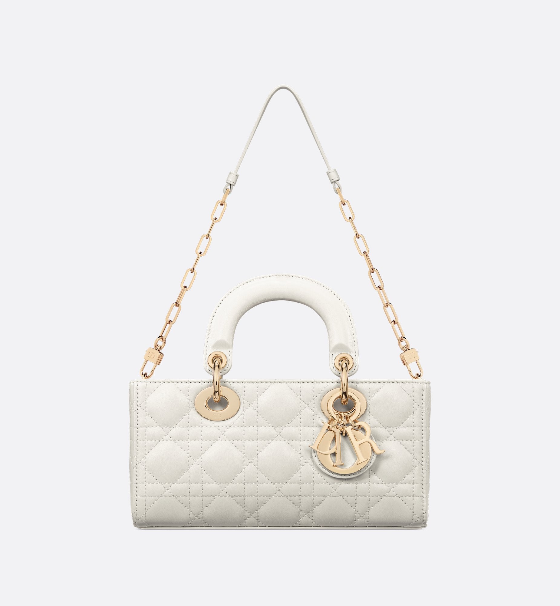 Small Lady D-Joy Bag Latte Cannage Lambskin