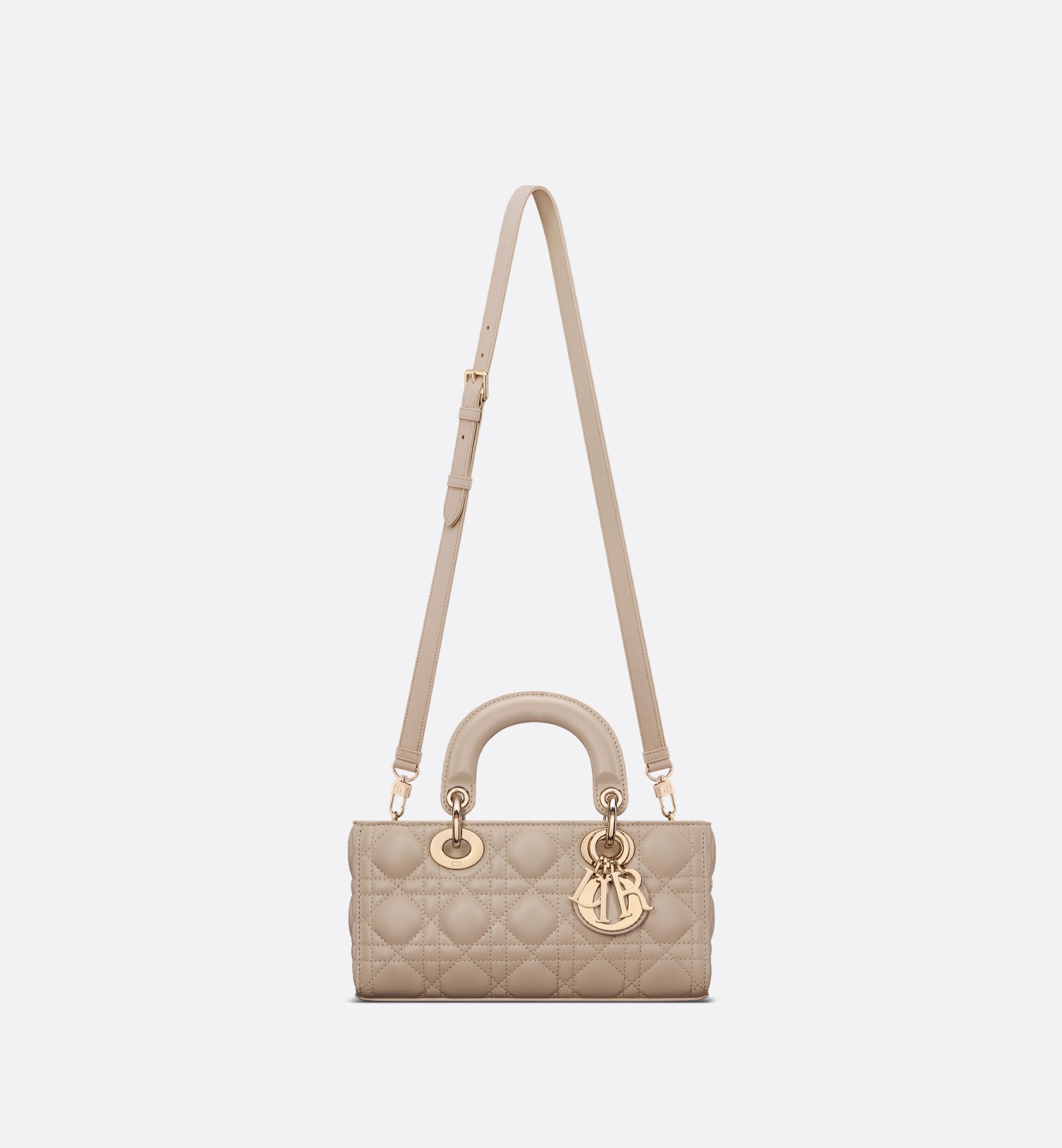 Small Lady D-Joy Bag Powder Beige Cannage Lambskin