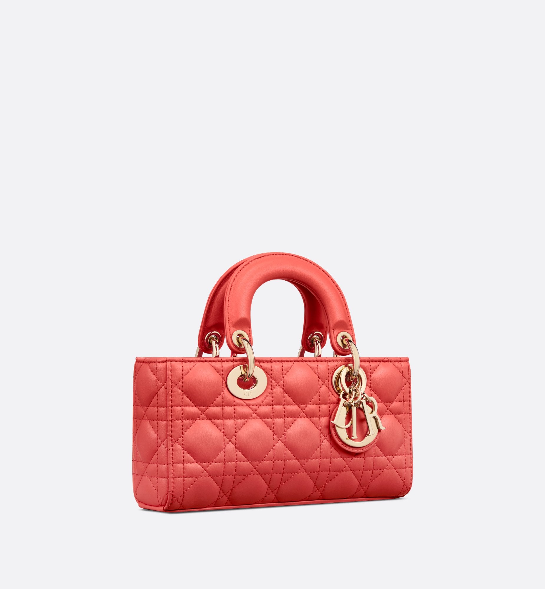 Small Dioriviera Lady D-Joy Bag Coral Cannage Lambskin