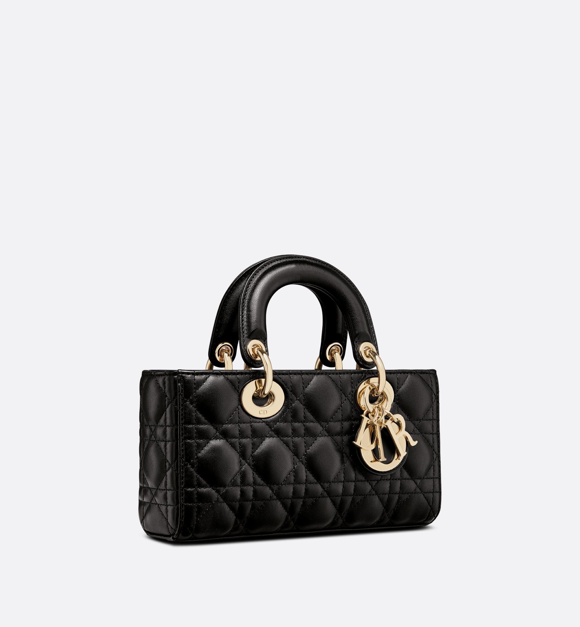 Small Lady D-Joy Bag Black Cannage Lambskin