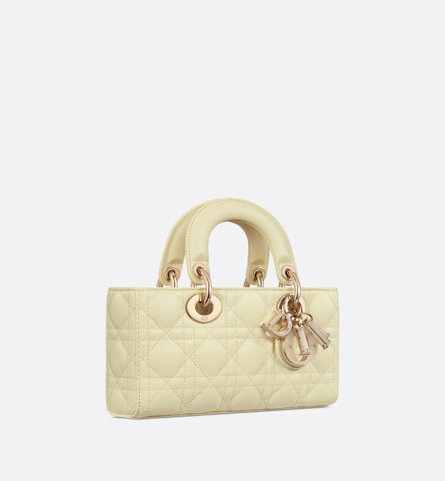 Small Lady D-Joy Bag Pastel Yellow Cannage Lambskin