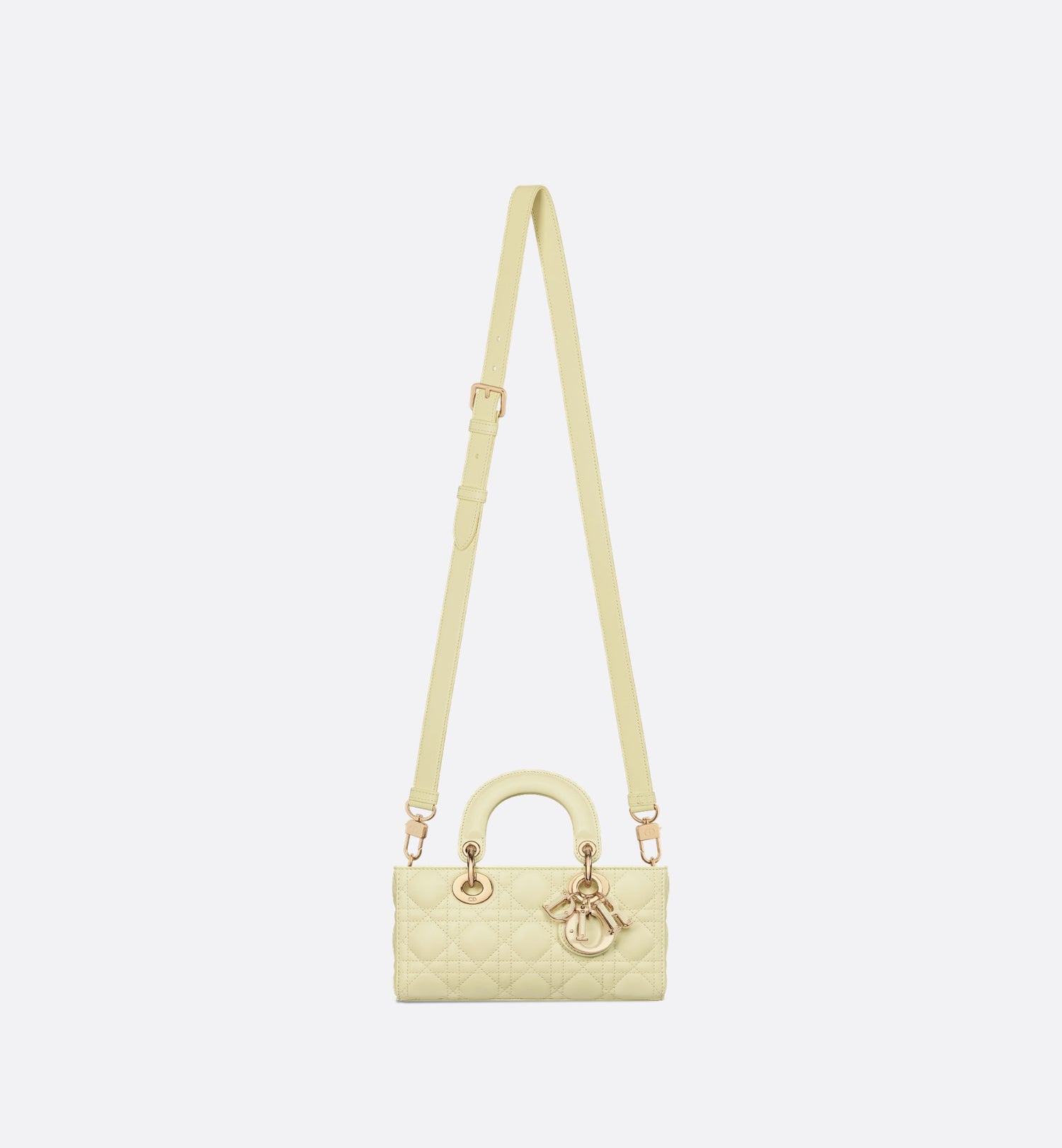 Small Lady D-Joy Bag Pastel Yellow Cannage Lambskin