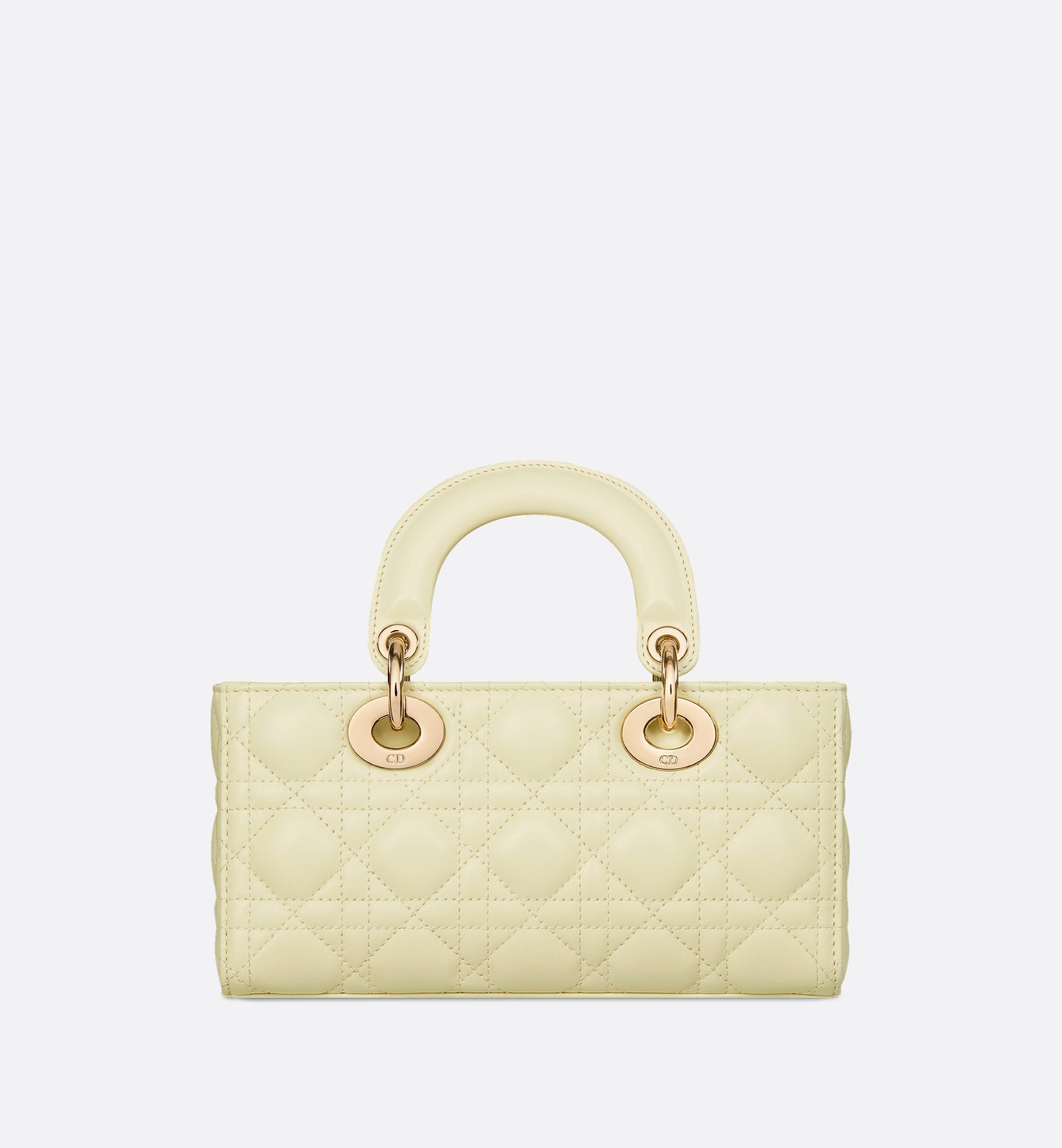 Small Lady D-Joy Bag Pastel Yellow Cannage Lambskin