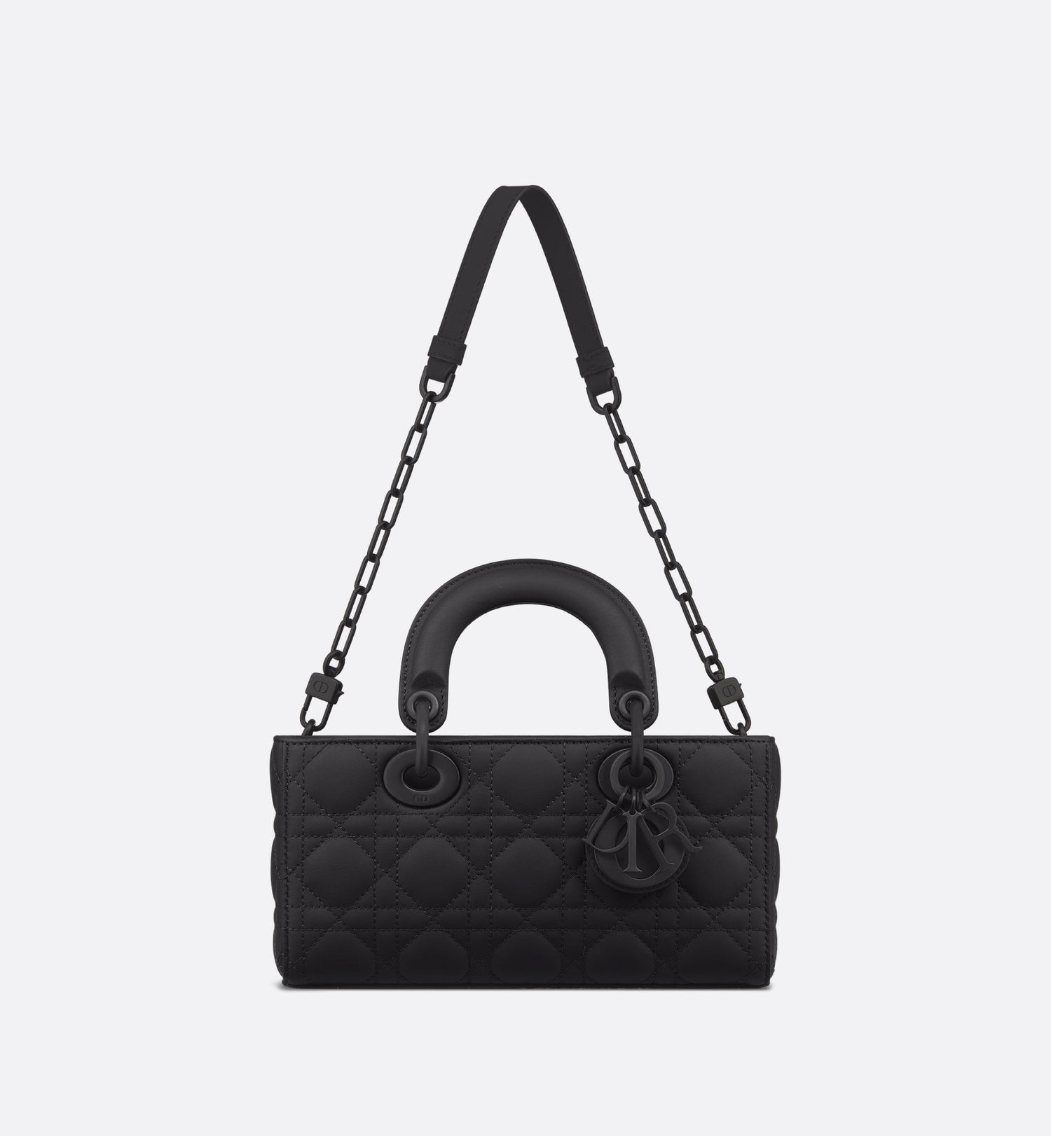 Small Lady D-Joy Bag Ultramatte Black Cannage Calfskin