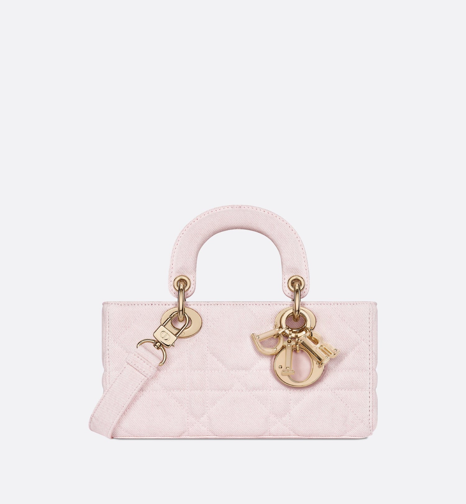 Small Lady D-Joy Bag Pink Macrocannage Denim