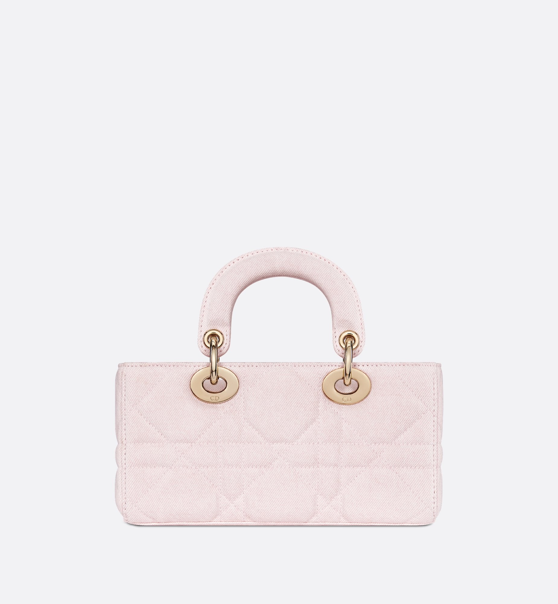 Small Lady D-Joy Bag Pink Macrocannage Denim